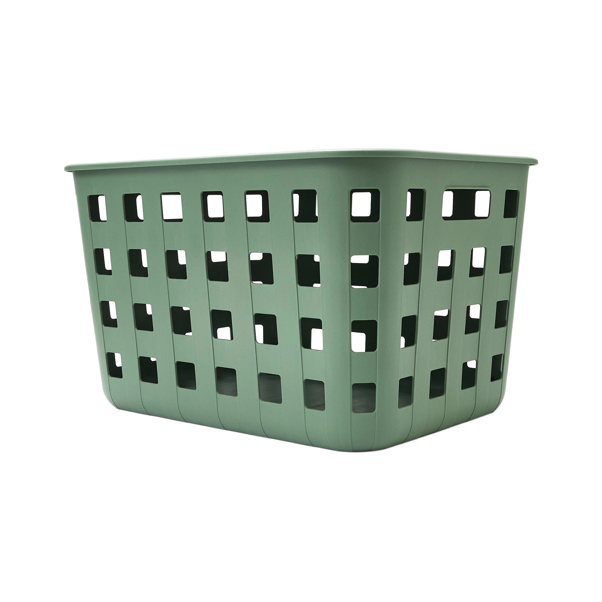 1 45L Rectangle Trellis Basket with Lid - Green, 1 of 8