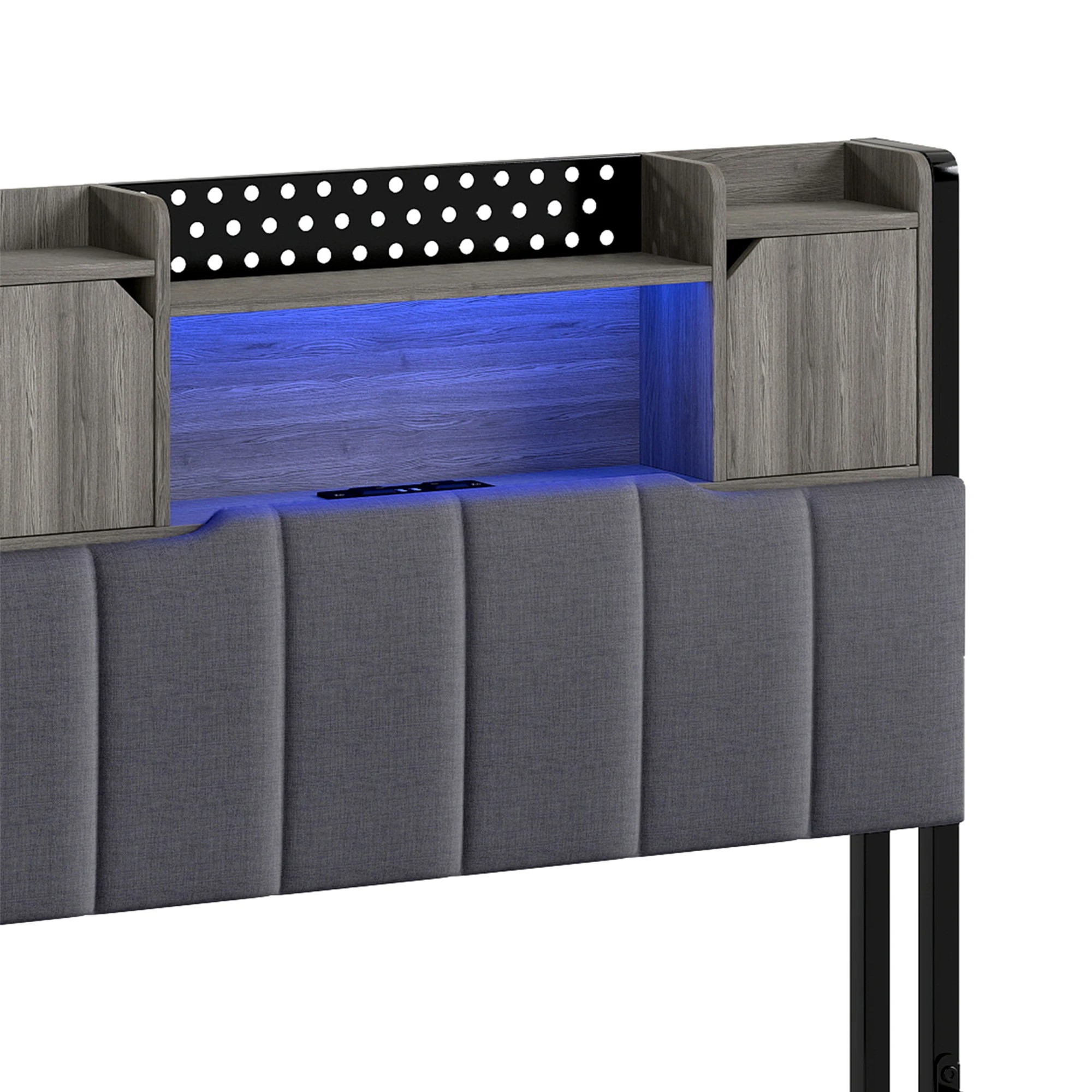4 Levede Single Bed Frame with LED USB and Storage Bedhead, 4 of 9