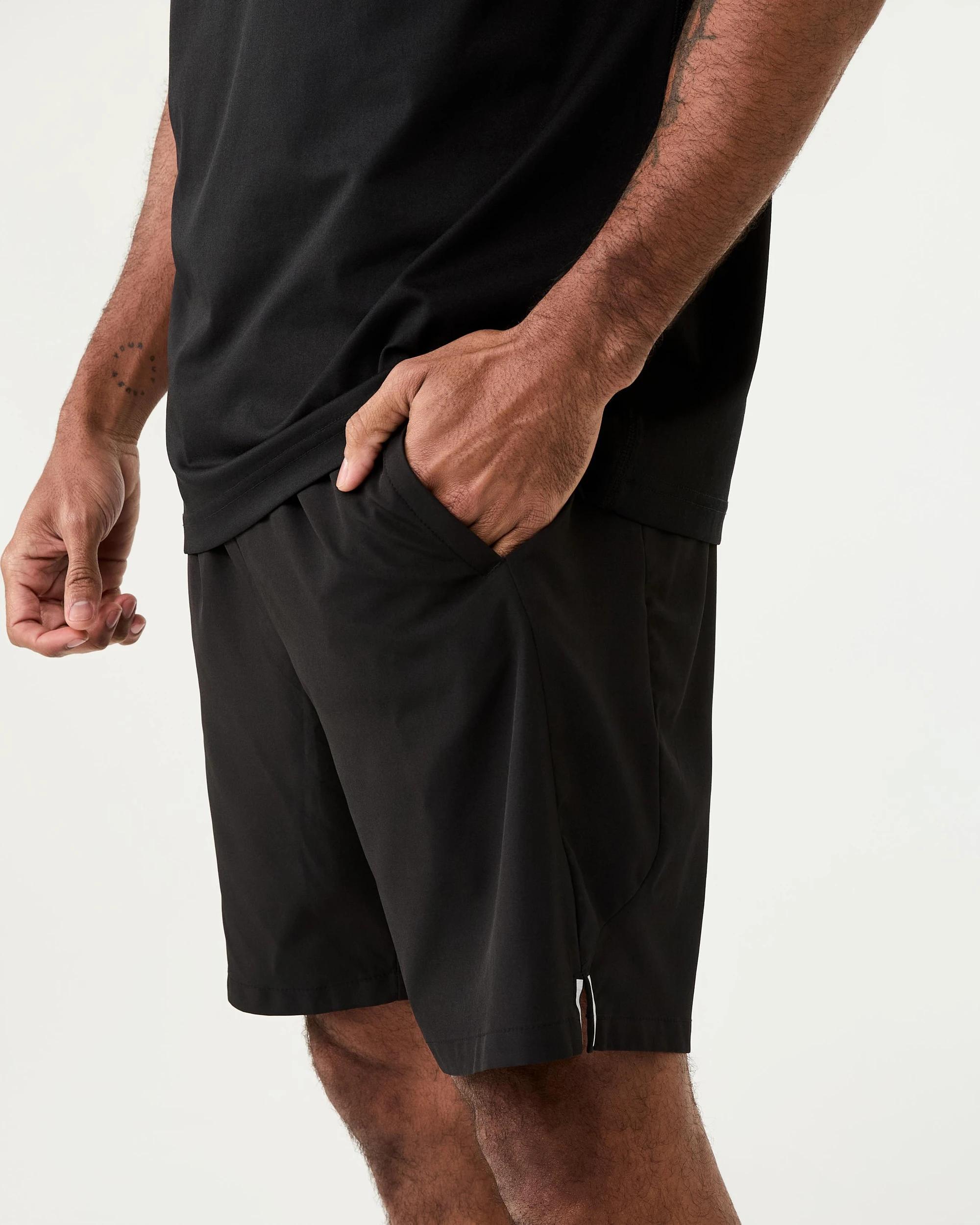 1 Active Mens Movement Print Shorts Fusion Blk, 1 of 7
