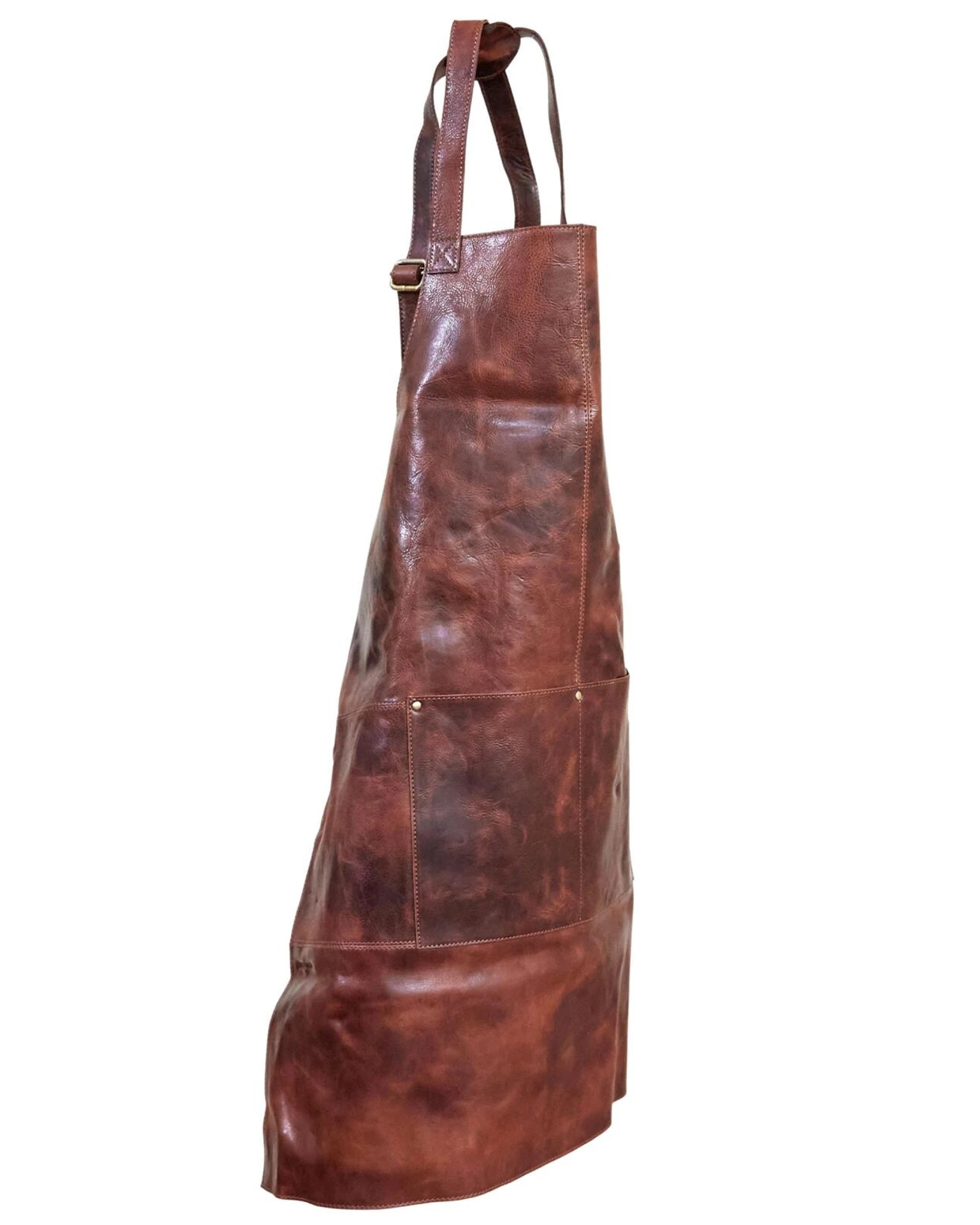 9 Pierre Cardin Professional Leather Apron Butcher Woodwork Hairdressing Barber Chef - Cognac, 9 of 9