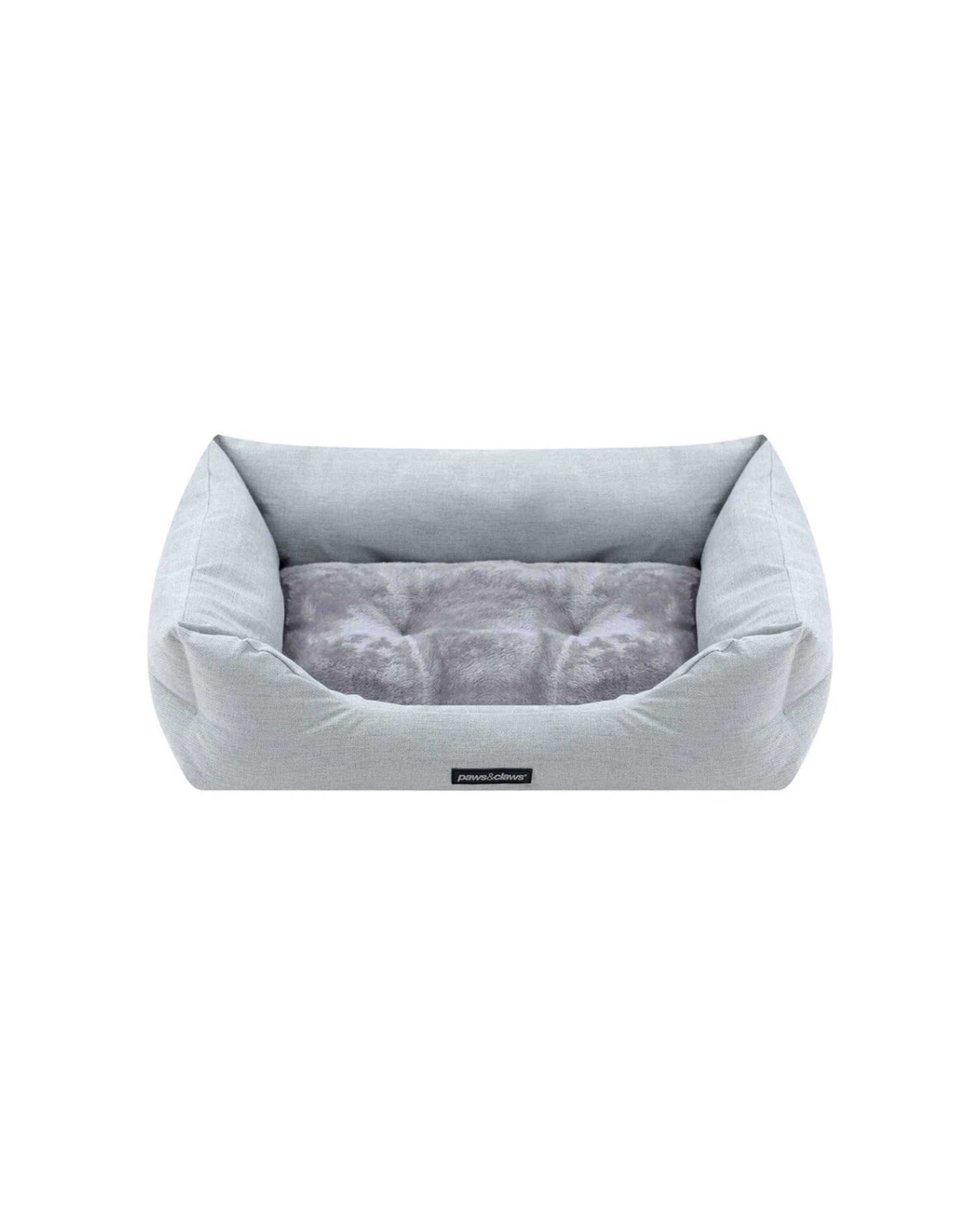 2 Paws And Claws Walled Pet Bed High Walls Plush Non Slip Medium 70x50x21cm - Grey, 2 of 7