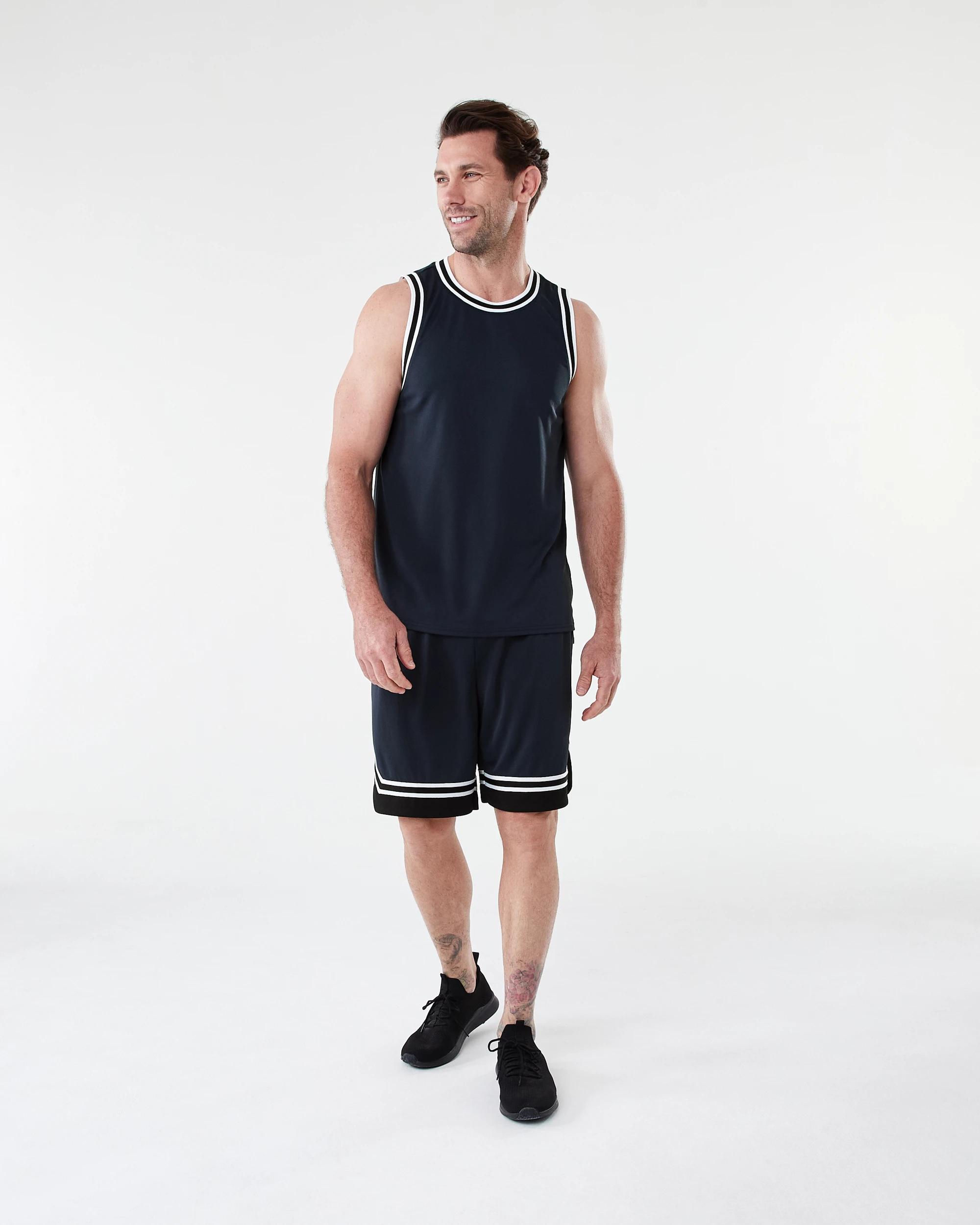 6 Active Mens Basketball Tank BLACK, 6 of 6