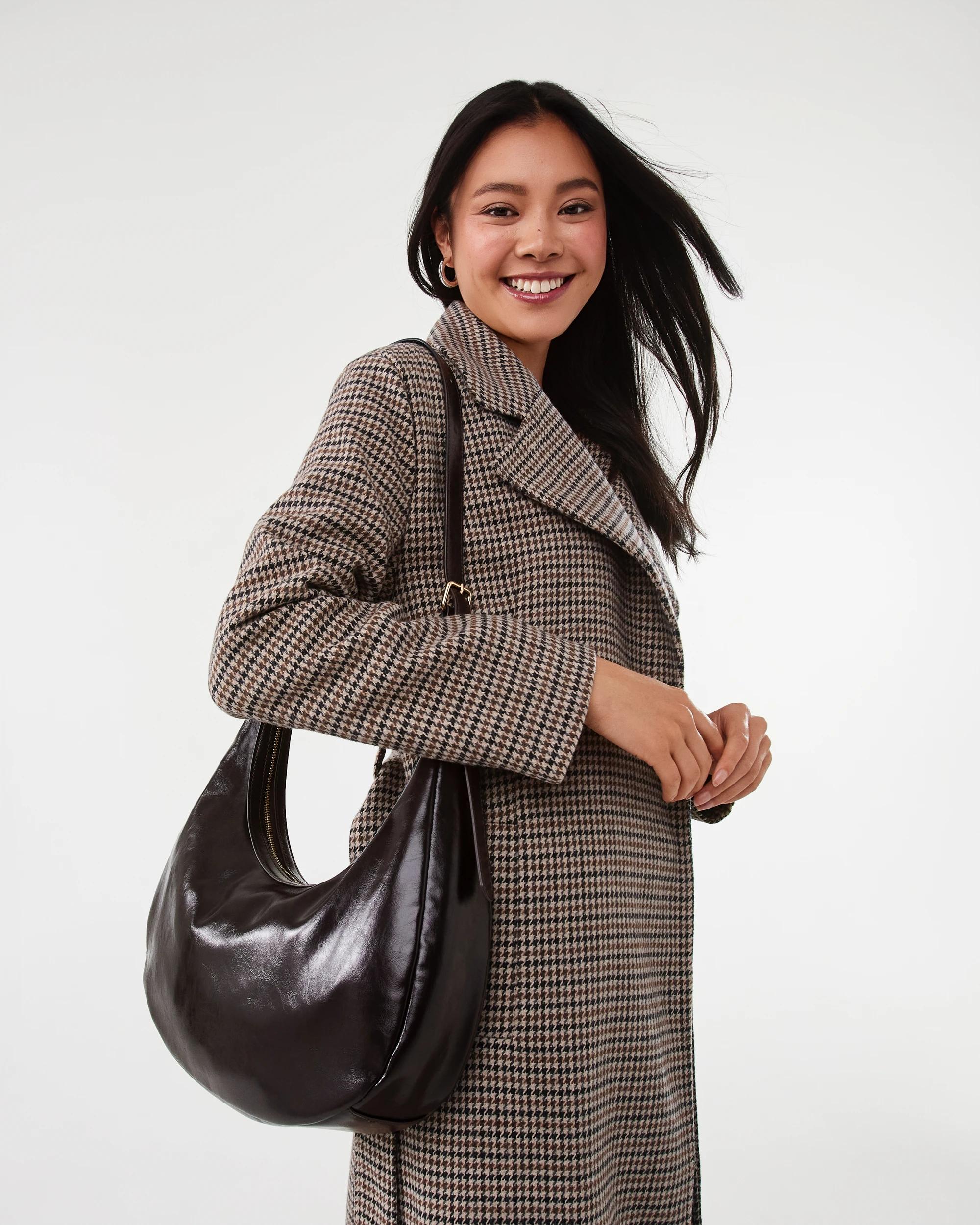 4 Crescent Crossbody Bag Deep Fudge, 4 of 7