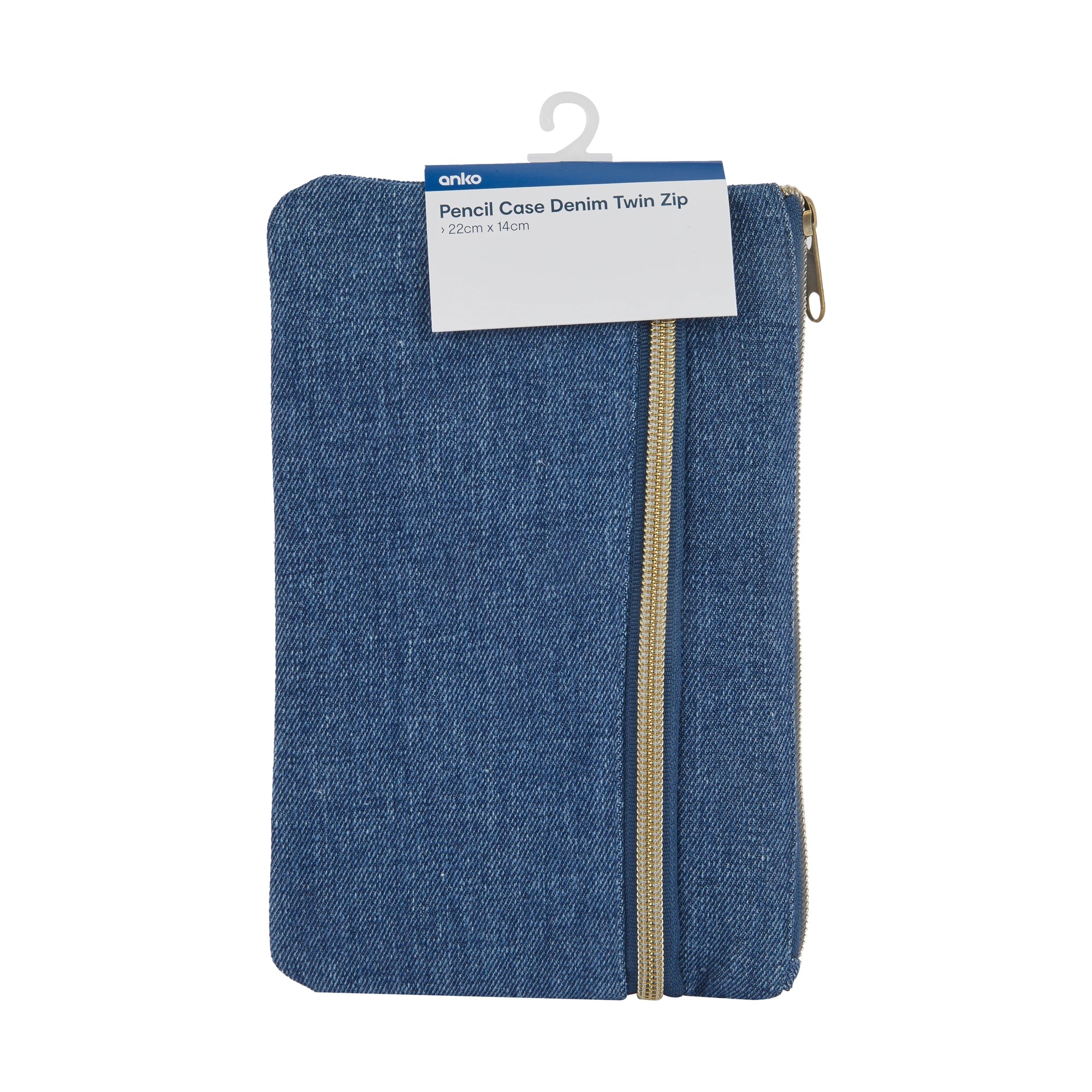 6 Denim Twin Zip Pencil Case, 6 of 6