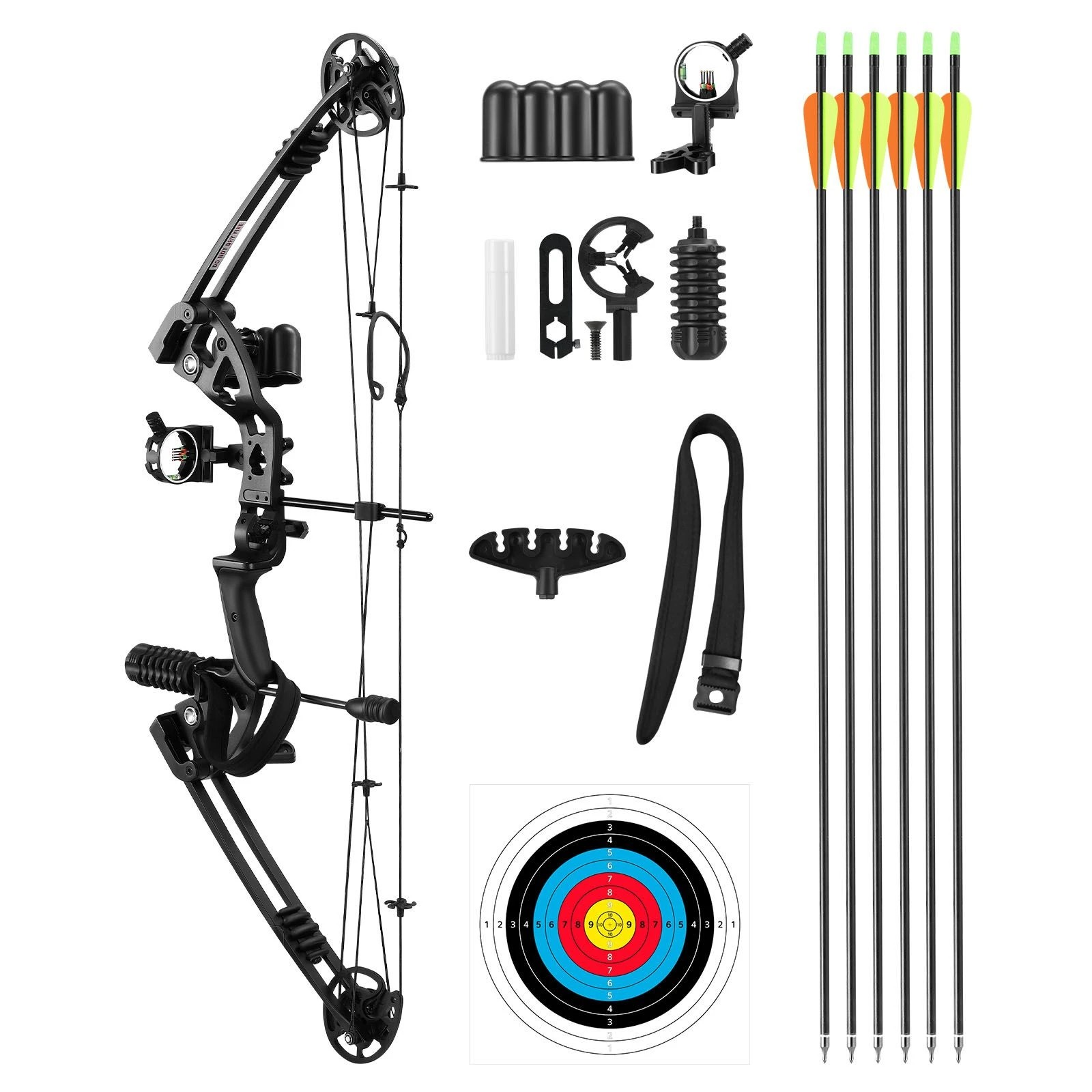 4 AUSWAY Compound Bow Arrow Set Archery Hunting Sports Equipment Target Shooting, 4 of 5