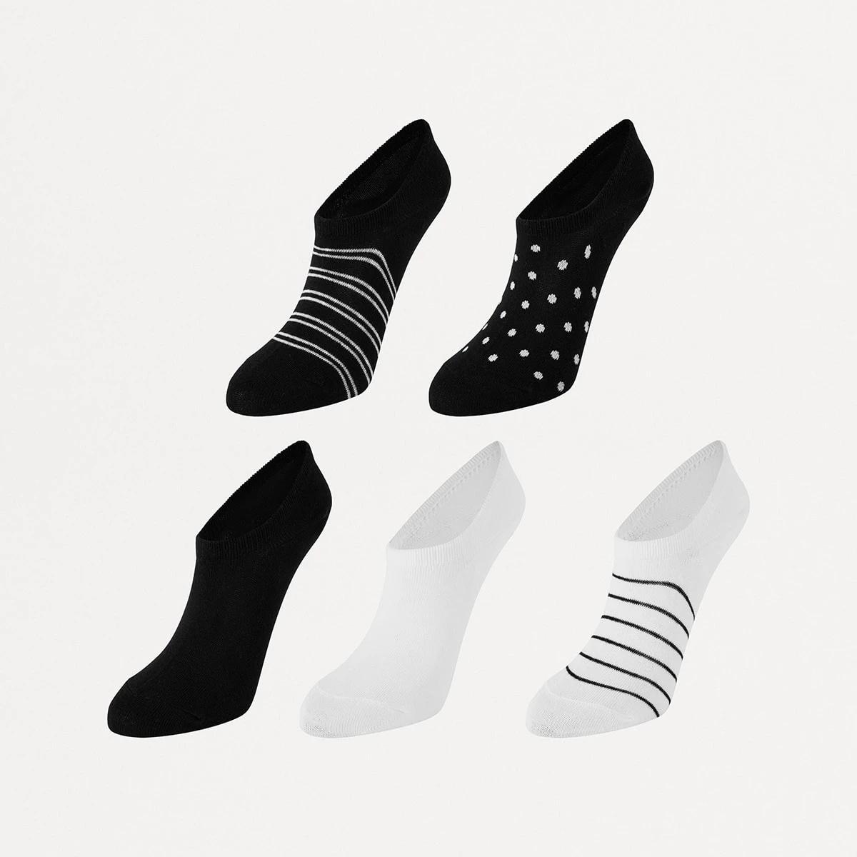 1 5 Pack Jacquard Sneaker Socks Mono, 1 of 3