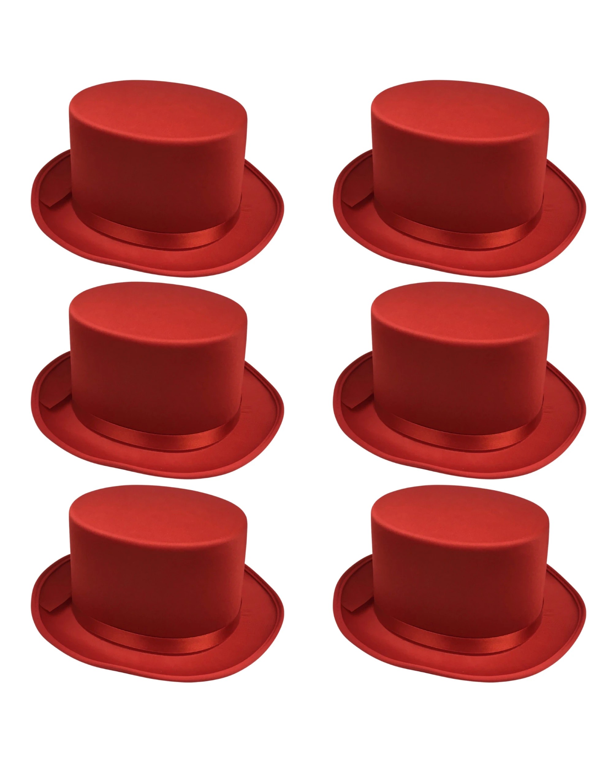 1 BR Costumes Satin Top Hat for Costume Parties - Bulk Pack of 6, 1 of 3