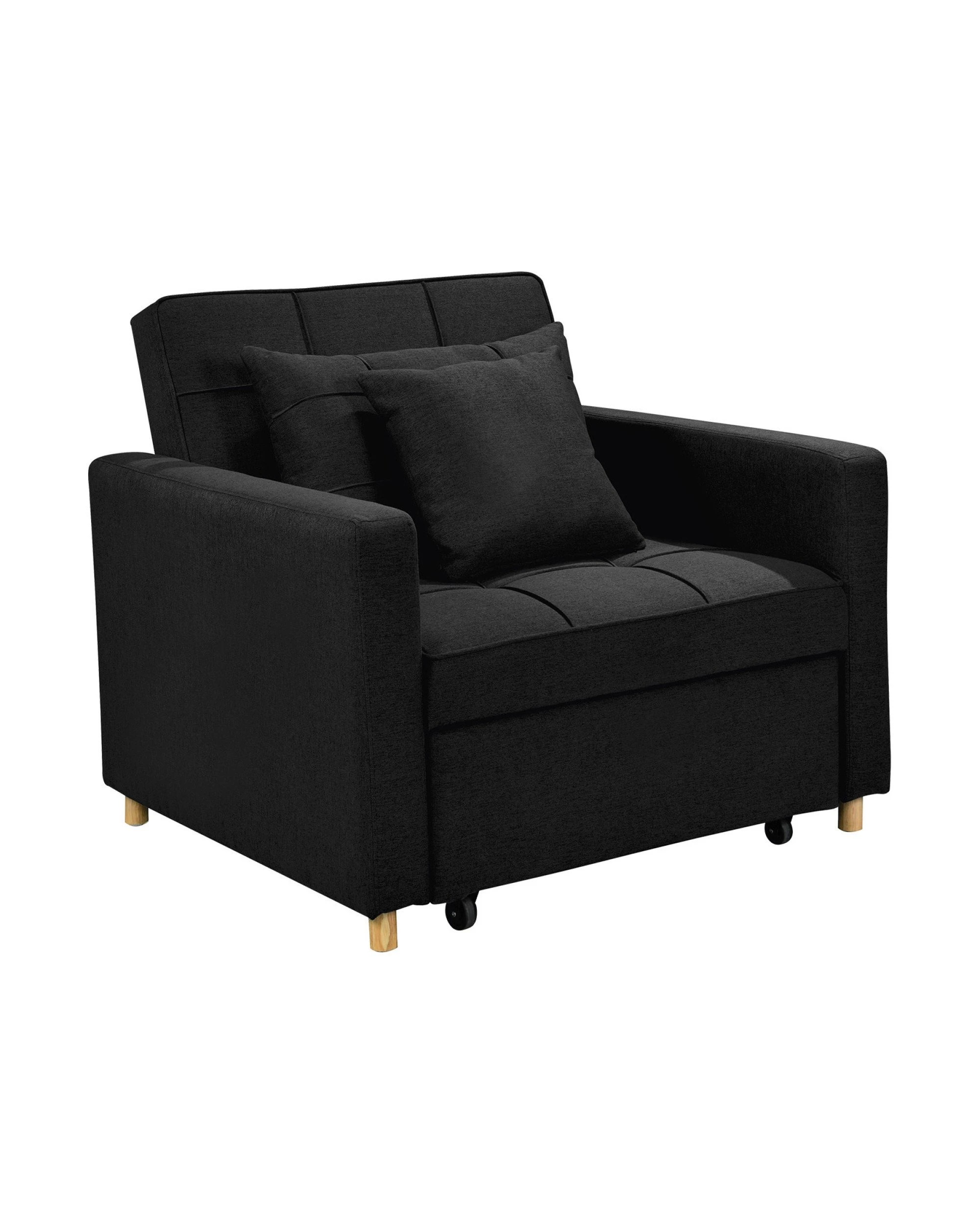 1 Suri 3-in-1 Convertible Lounge Chair Bed By Sarantino - Black, 1 of 10