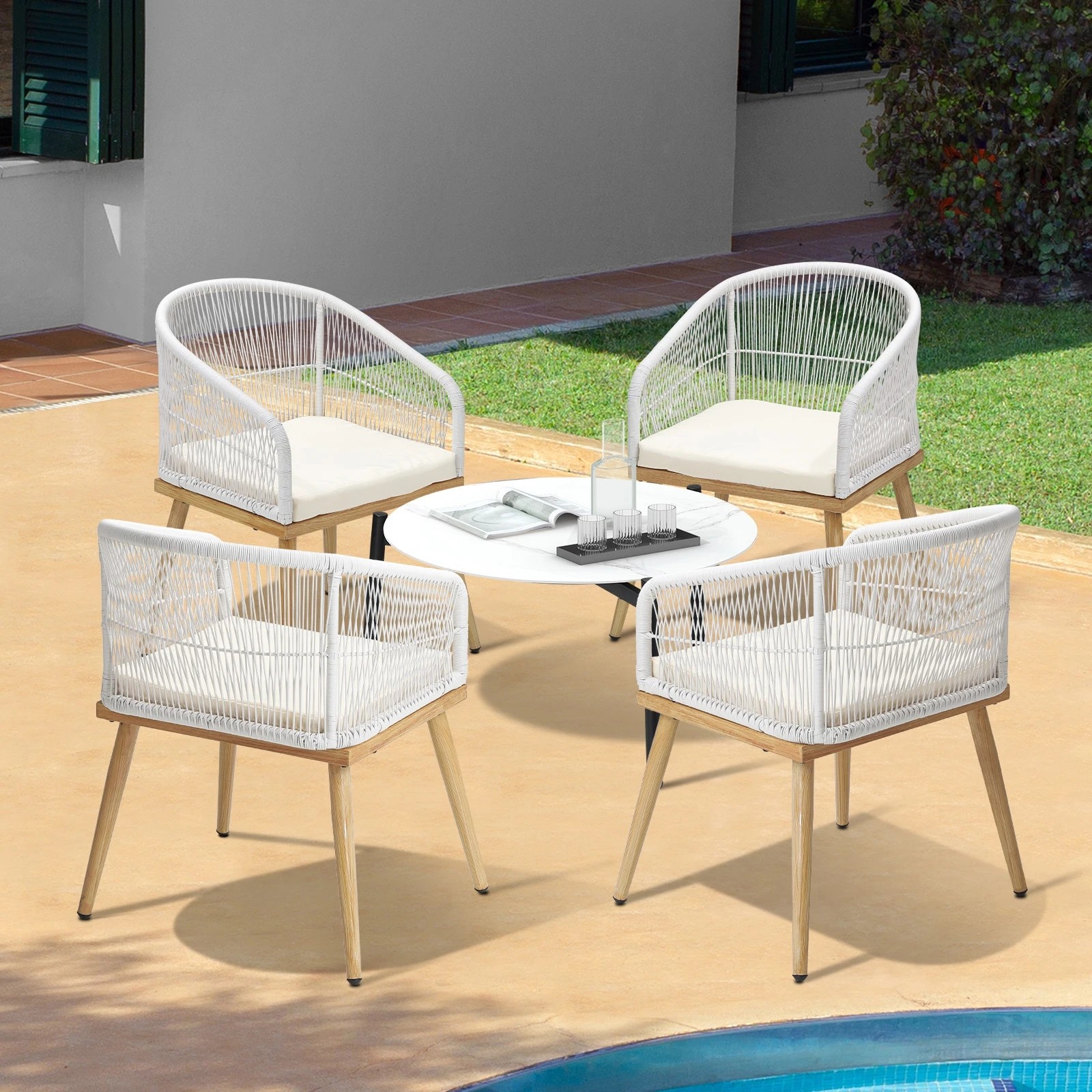 2 Livsip 5 Piece Outdoor Patio Setting Bistro Set Lounge Furniture Sets 70cm Table
 - Multi, 2 of 10