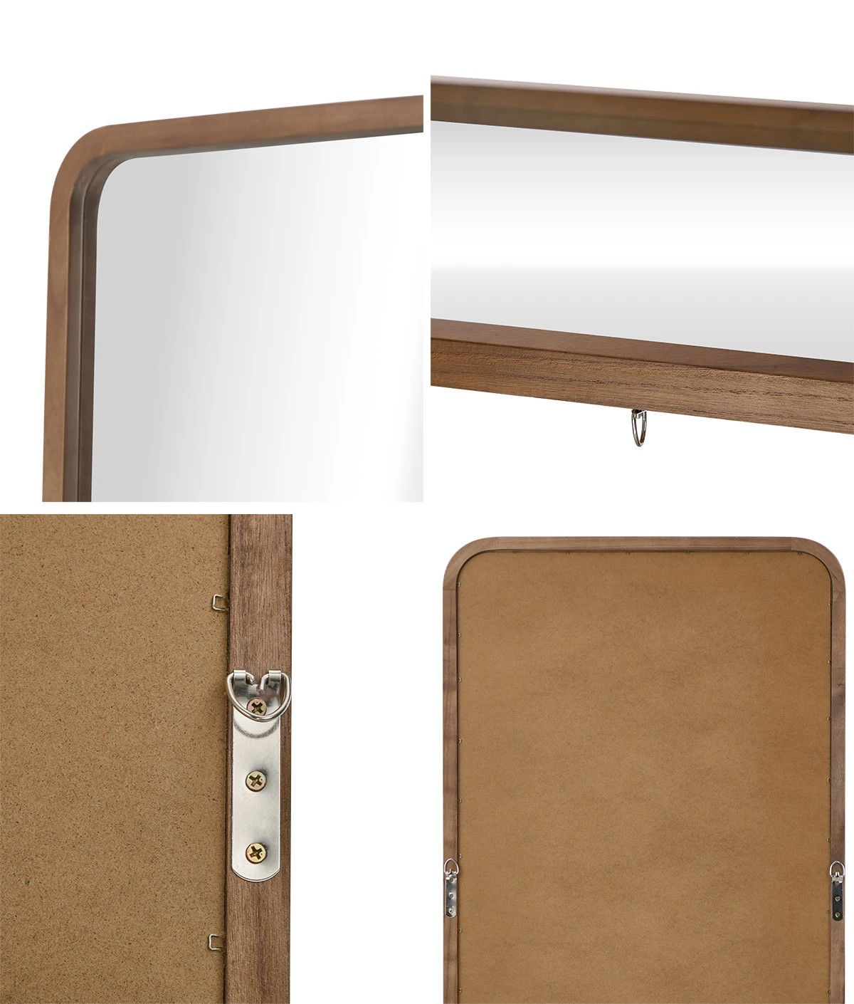 6 Oikiture Full Length Mirror 180x70cm Rectangle Dressing Floor Mirrors - Brown, 6 of 9