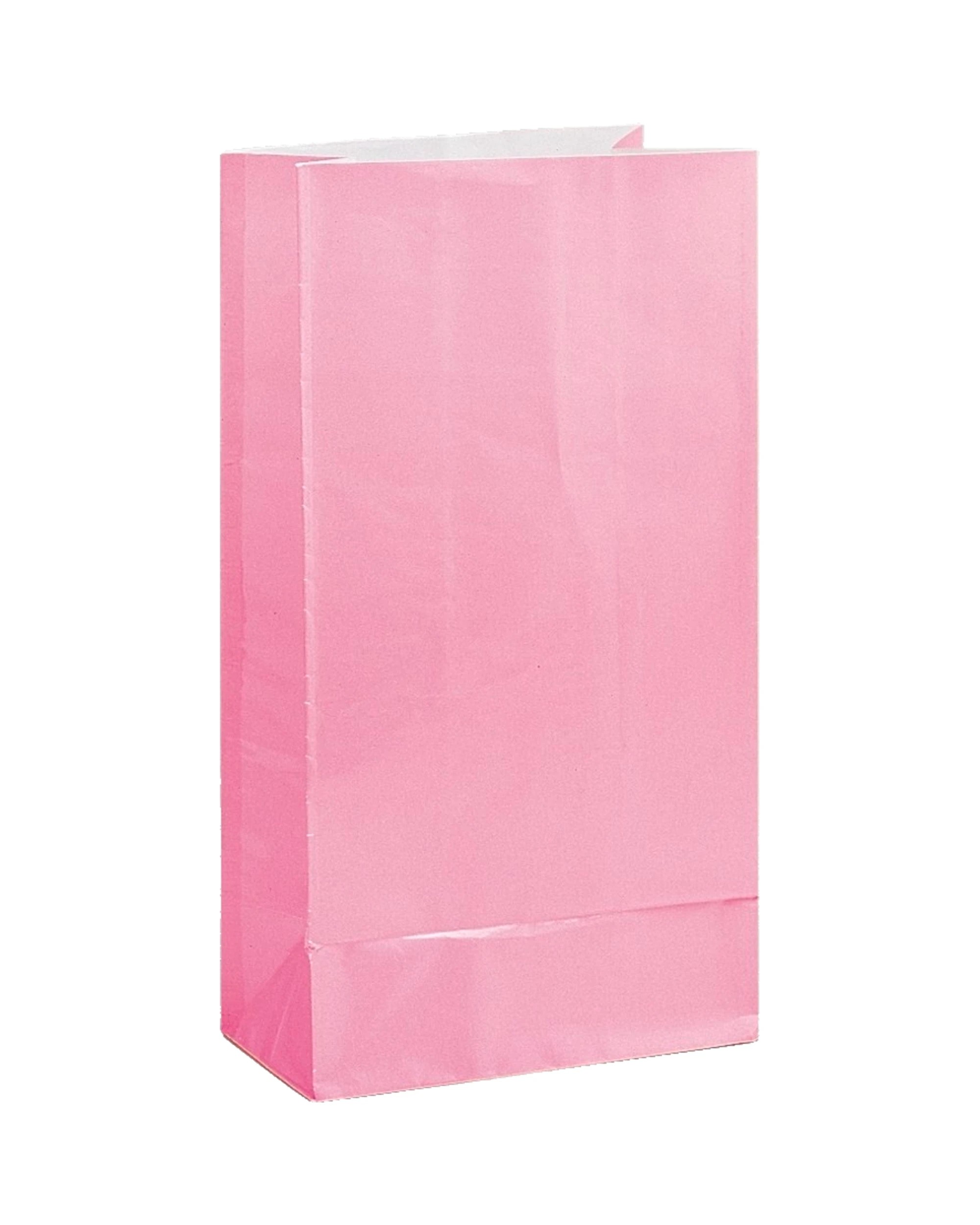 1 Unique Pastel Pink Paper Party Bags Pack of 12 - Pink, 1 of 2