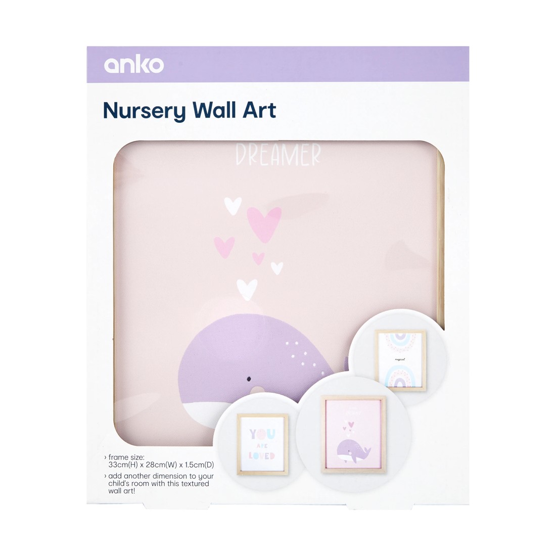 5 3 Pack Nursery Framed Canvas - Dreamer, 5 of 6