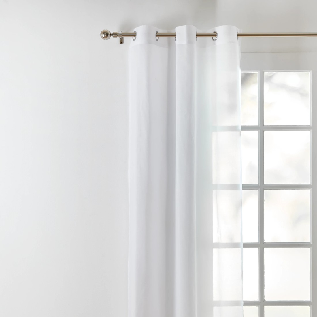 2 Sicily Curtain - White - 120cm x 223cm, 2 of 6