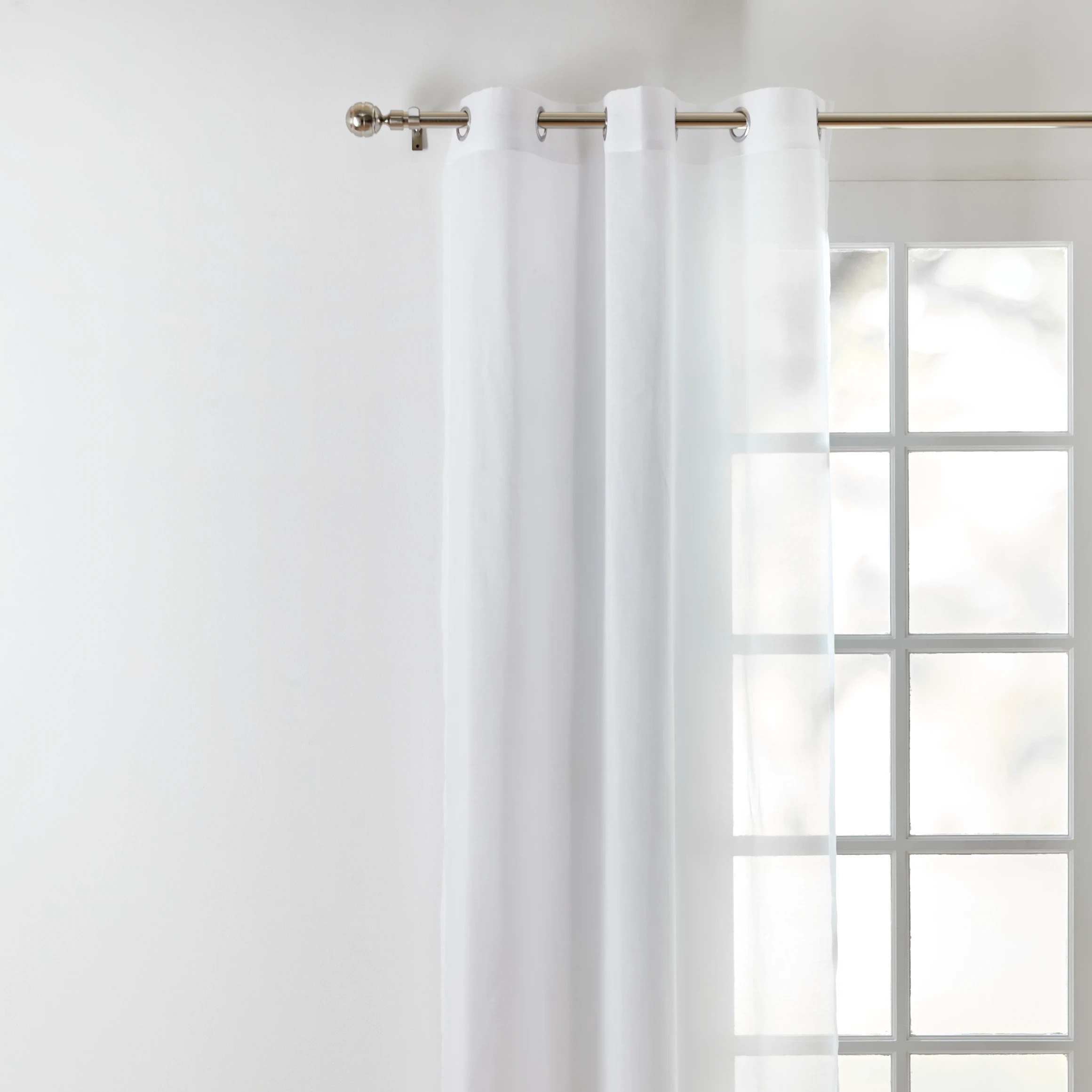 2 Sicily Curtain - White - 120cm x 223cm, 2 of 6