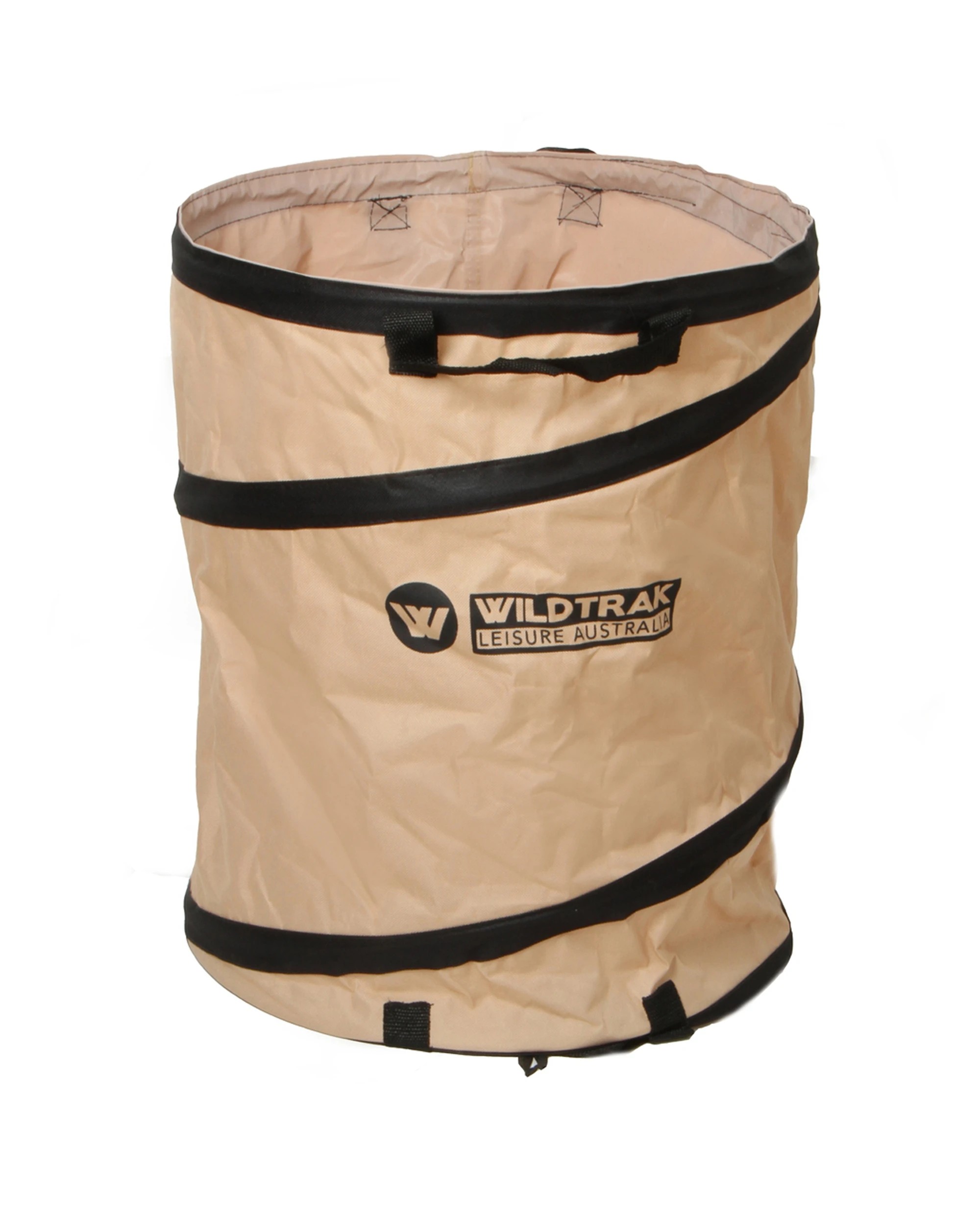 1 Wildtrak Collapsible Camp Storage Bin PVC Clip Cloth Sewn-In Handles - Beige, 1 of 2