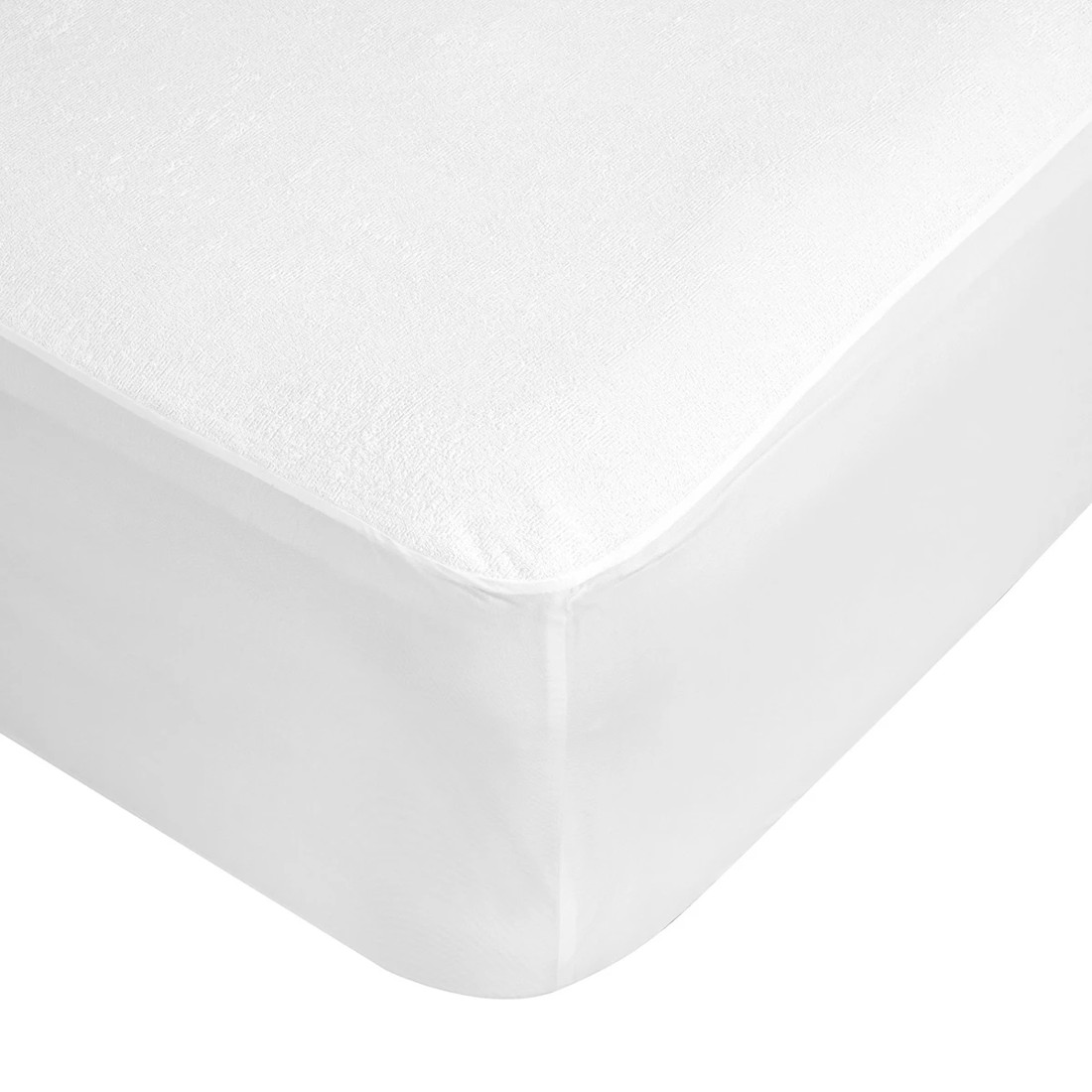 4 Waterproof Fitted Mattress Protector - King Single Bed, White, 4 of 4