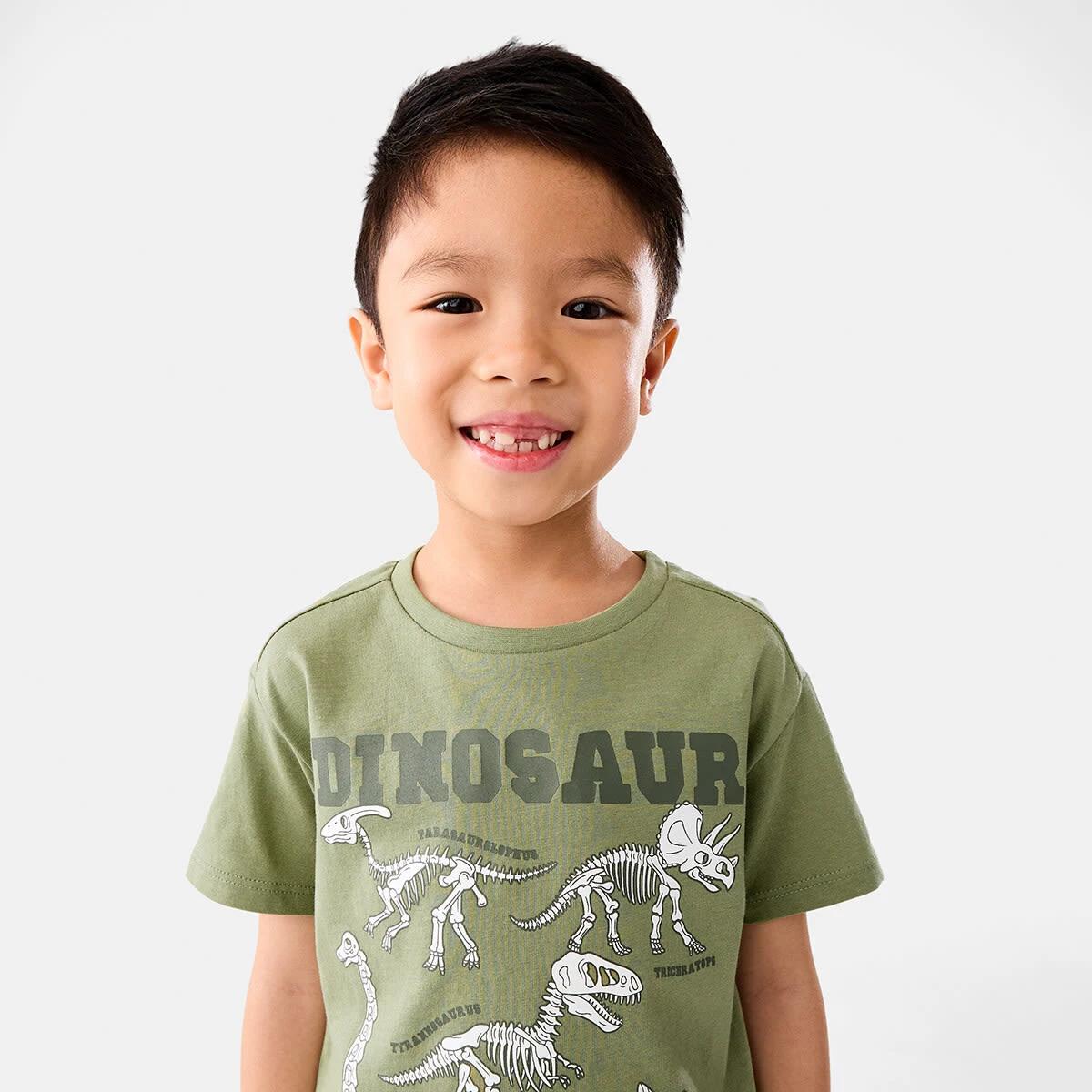 3 Chest Print T-shirt Oil Green, 3 of 9