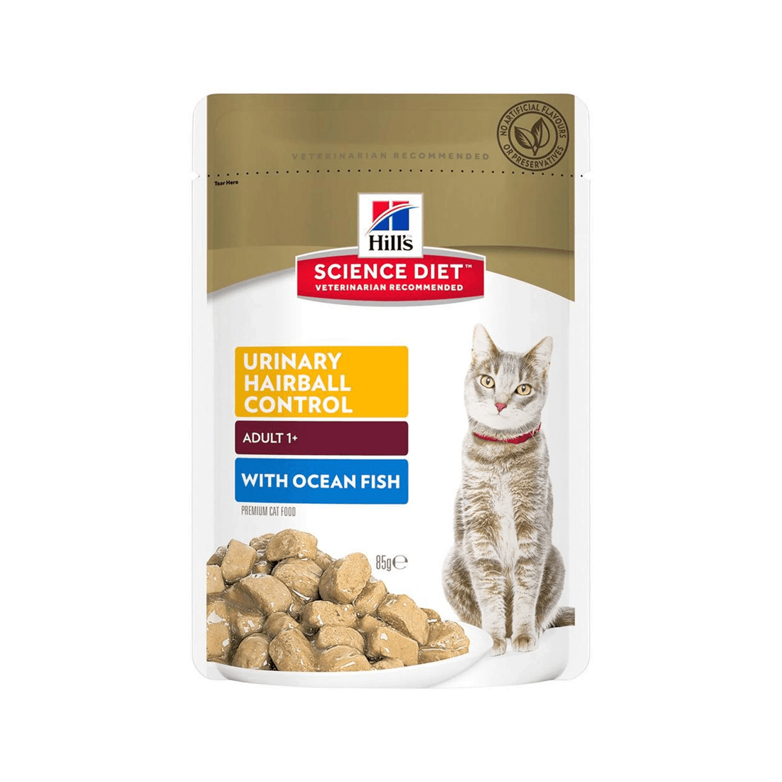 1 Hills Adult Urinary Hairball Control Wet Cat Food Ocean Fish 12 x 85g, 1 of 2
