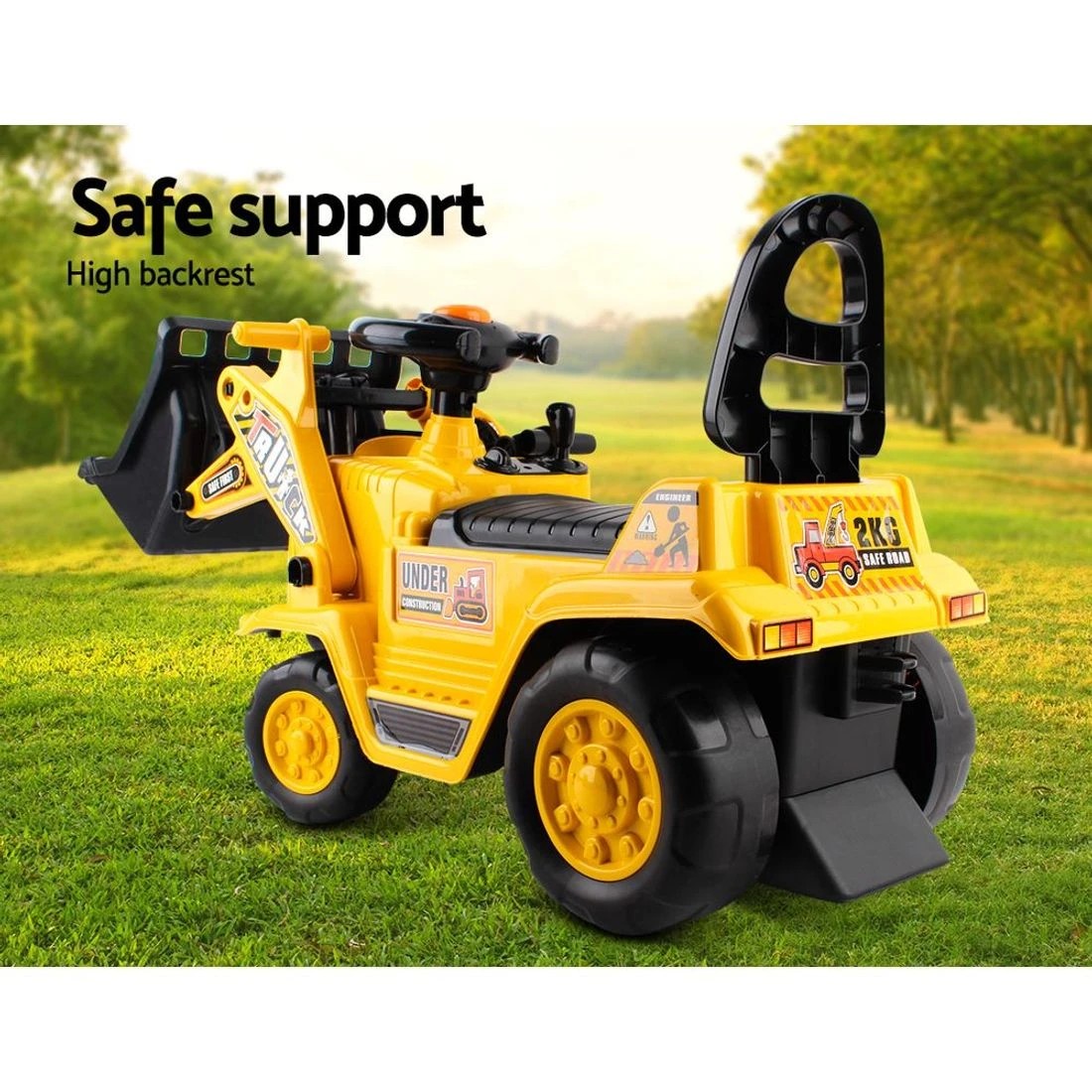 5 Keezi Ride on Car Toys Kids Excavator Bulldozer Sandpit Digger Car Pretend Play Durable Space Saving Sturdy - Yellow, 5 of 8