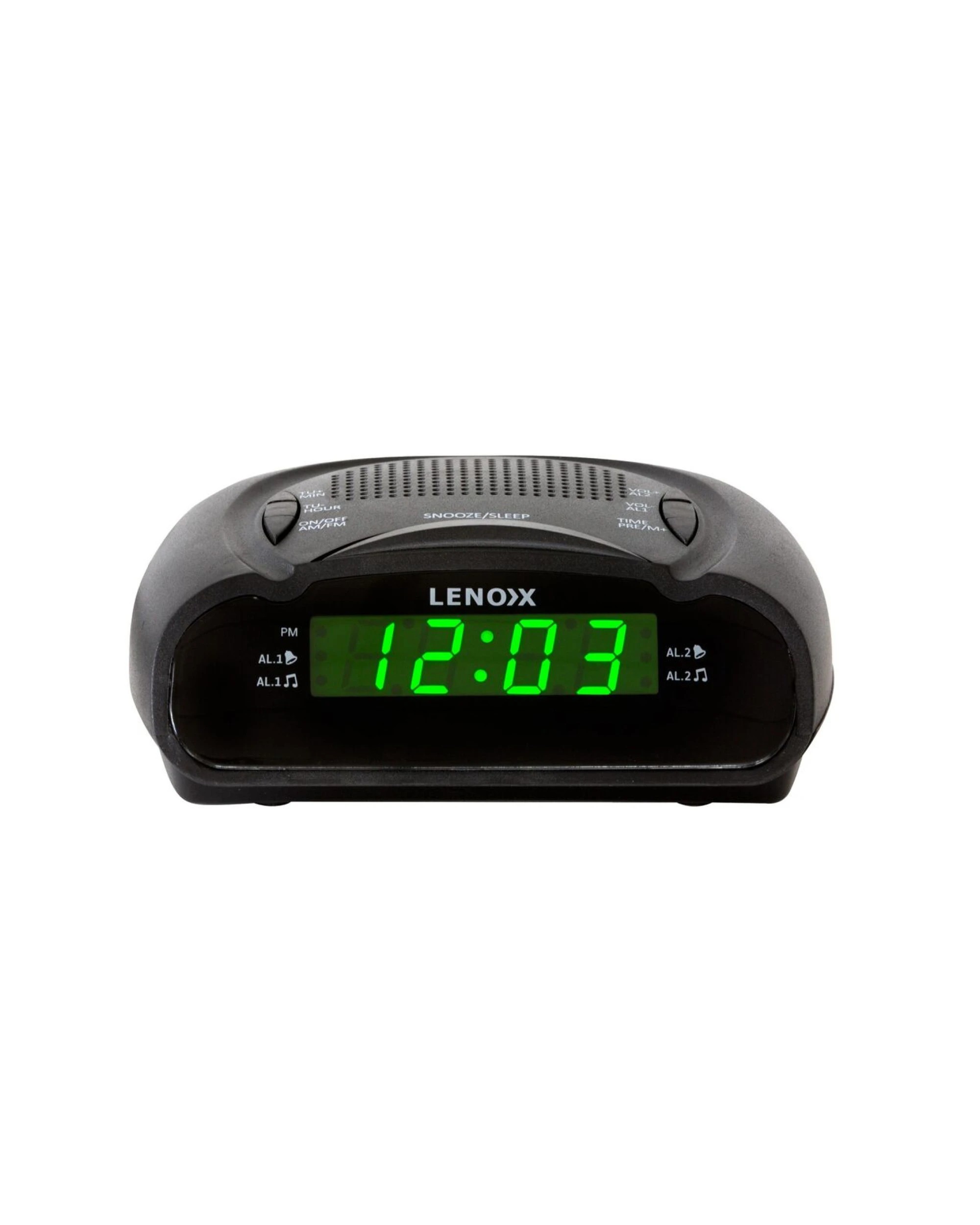 1 Lenoxx Am/fm Alarm Clock & Radio W/ Green Led Time Numbering, 1 of 5