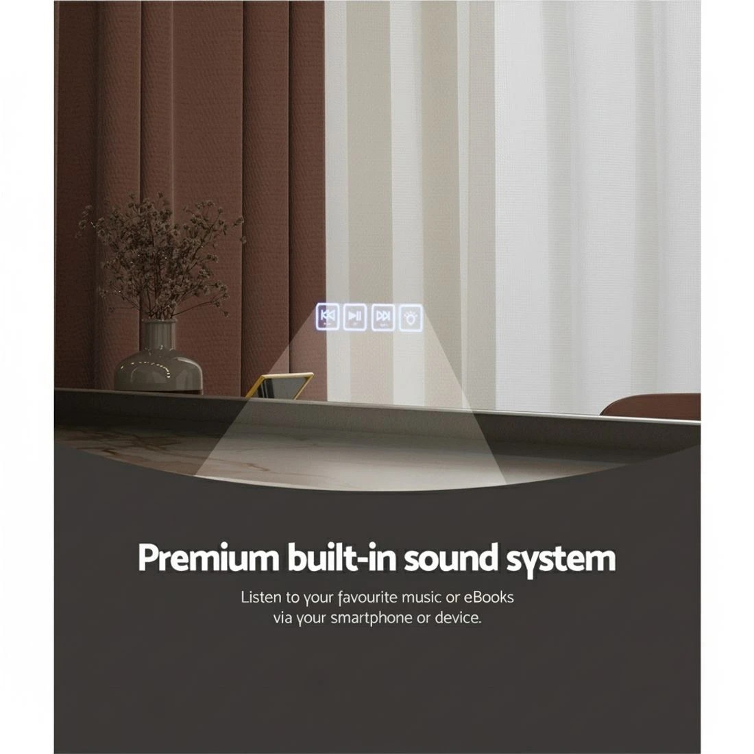 5 Embellir tooth Makeup Mirror 80x65cm Hollywood Vanity with LED Light Wall - Multi, 5 of 6