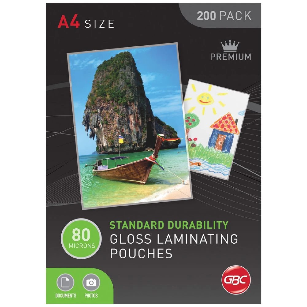 1 GBC A4 Laminating Pouches 80 Micron 200 Pack, 1 of 1