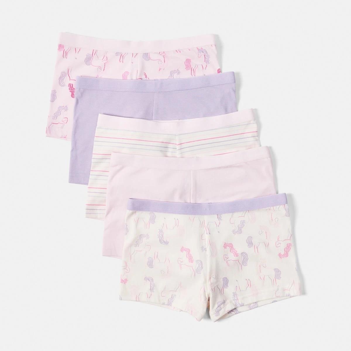 1 5 Pack Print Shorties UNICORNS, 1 of 8