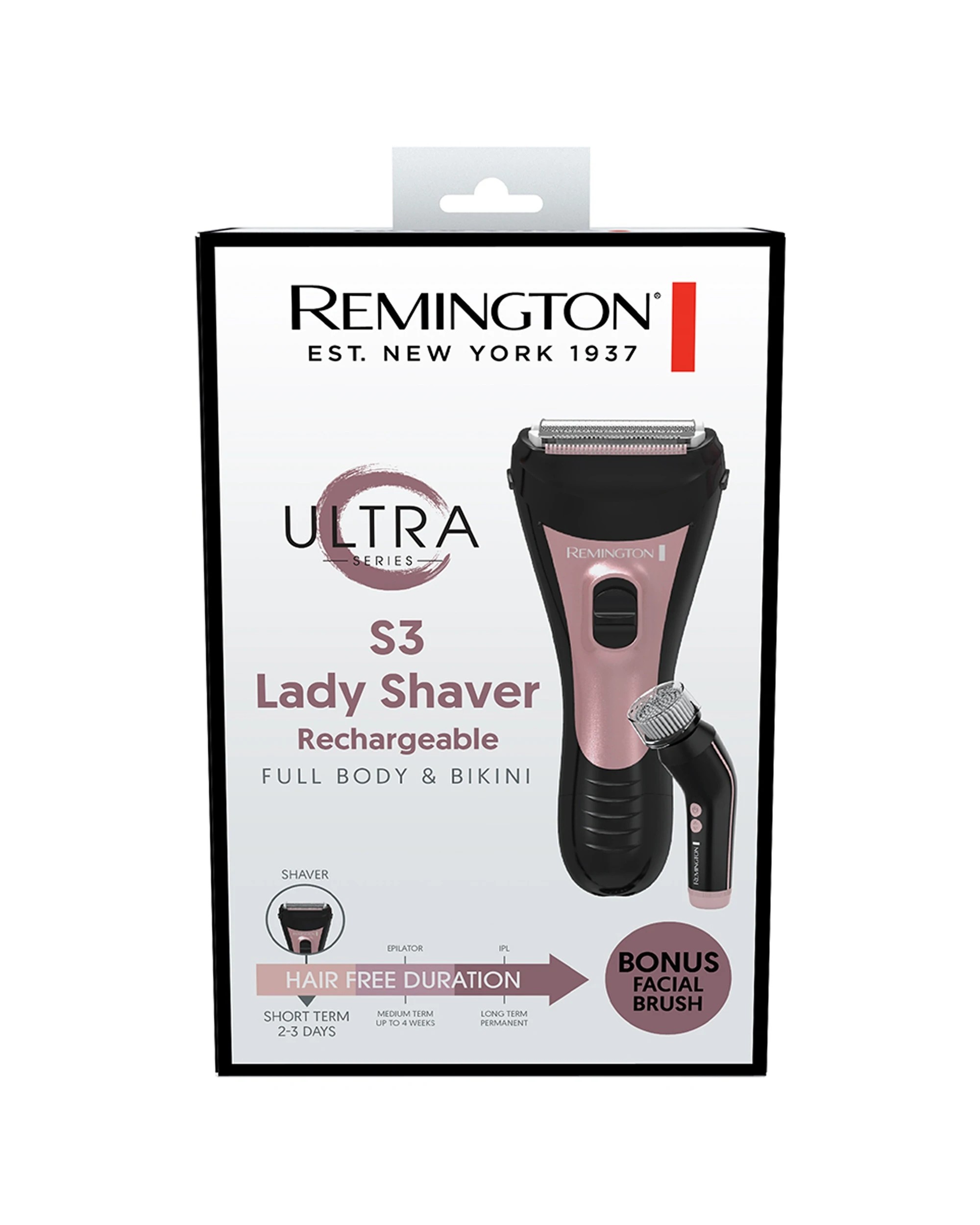 2 Remington Rechargeable S3 Silky Lady Shaver with Facial Brush - Black, 2 of 3