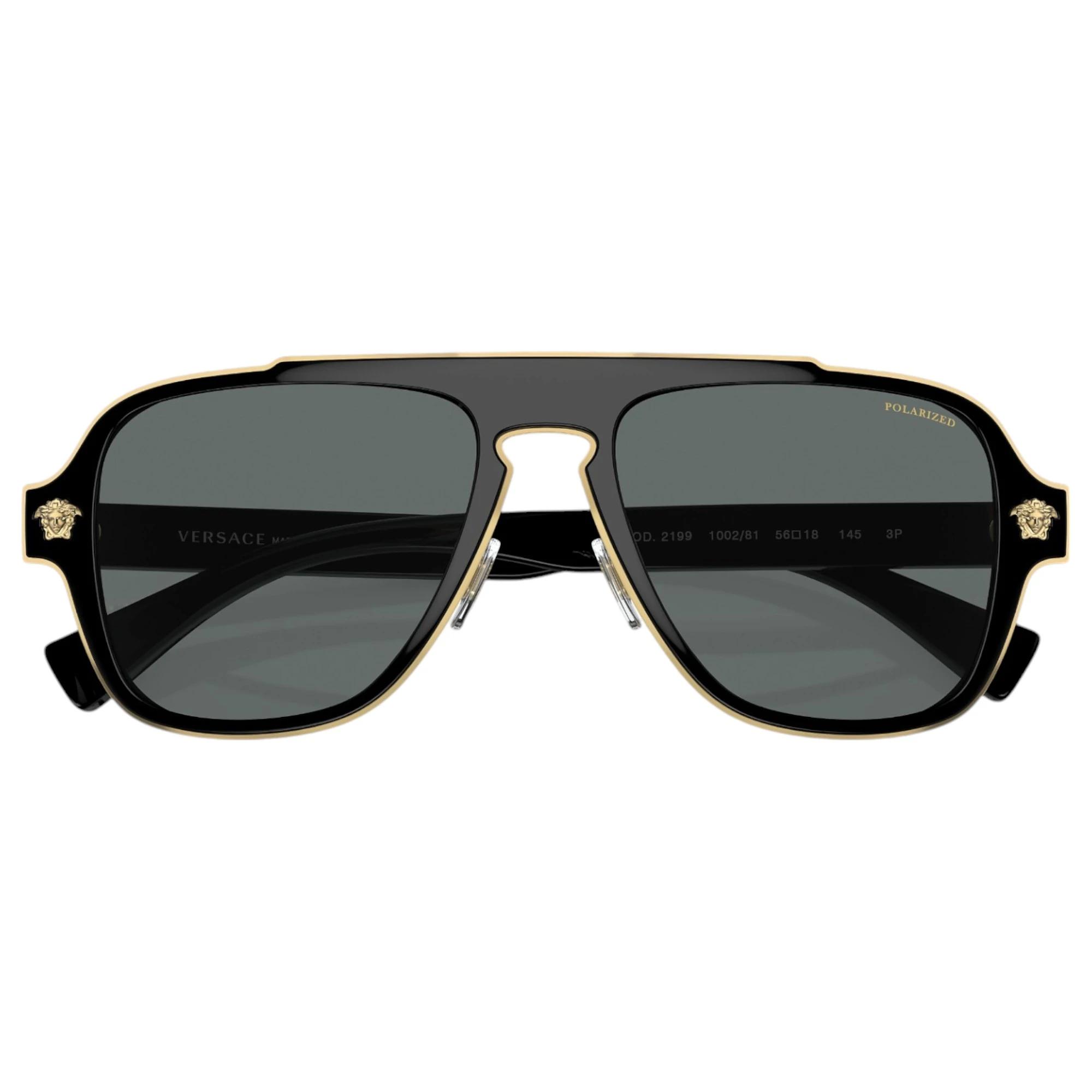 3 Versace Mens Sunglasses Ve2199 Black/ Dark Grey Polar Polarised Sunnies BLACK/DARK GREY, 3 of 5