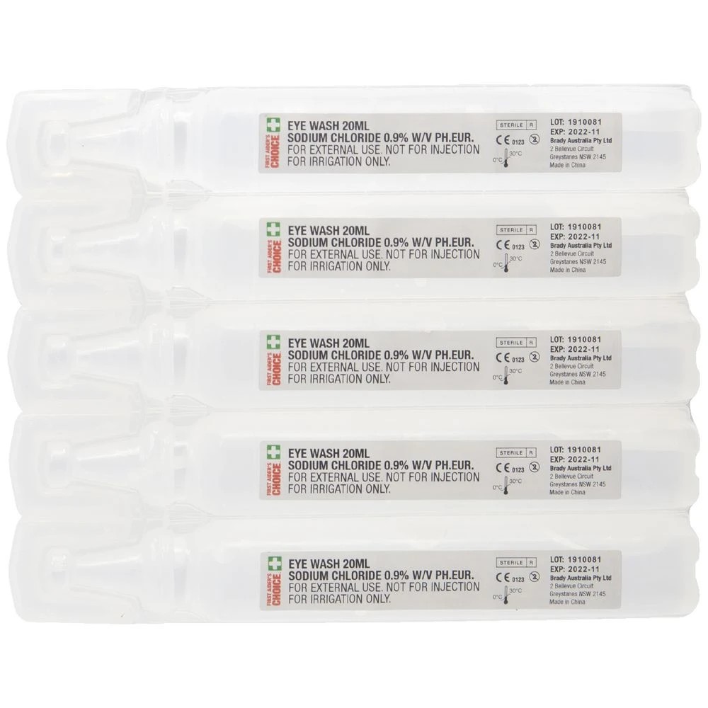 5 First Aiders Choice Saline Eye And Wound Wash 20mL 5 Pack, 5 of 5