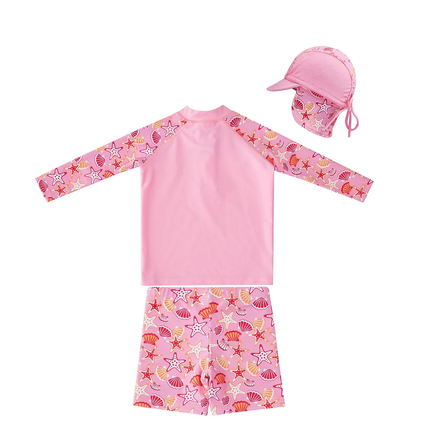 2 Big Softies 3 PC Long Sleeve Rashie, Shorts & Hat, Starfish PINK STARFISH, 2 of 7