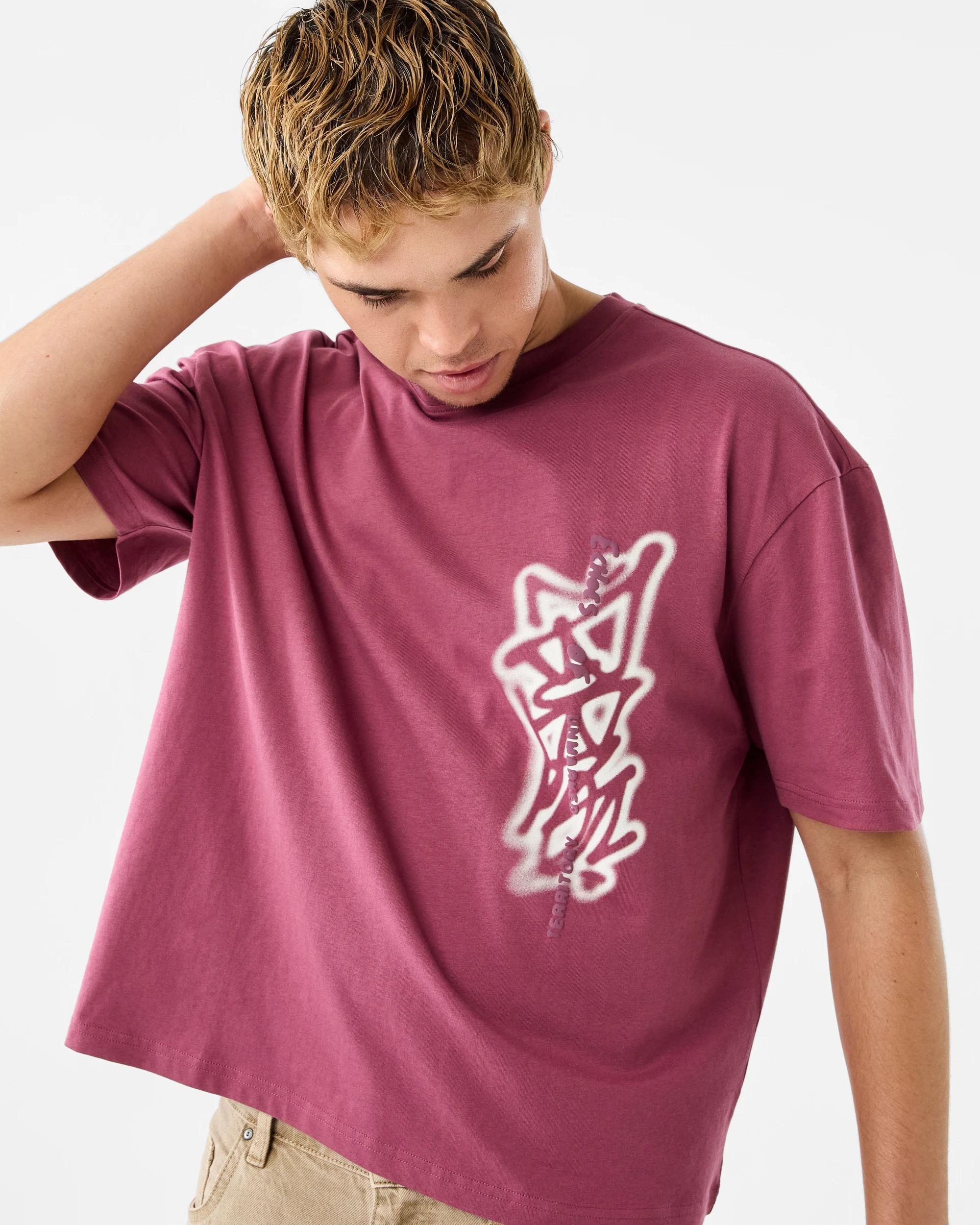 5 Boxy Print T-shirt Red Graffi, 5 of 9
