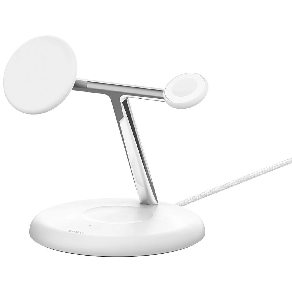 1 Belkin BoostCharge Pro 15W Qi2 3-in-1 Wireless Charger White, 1 of 9