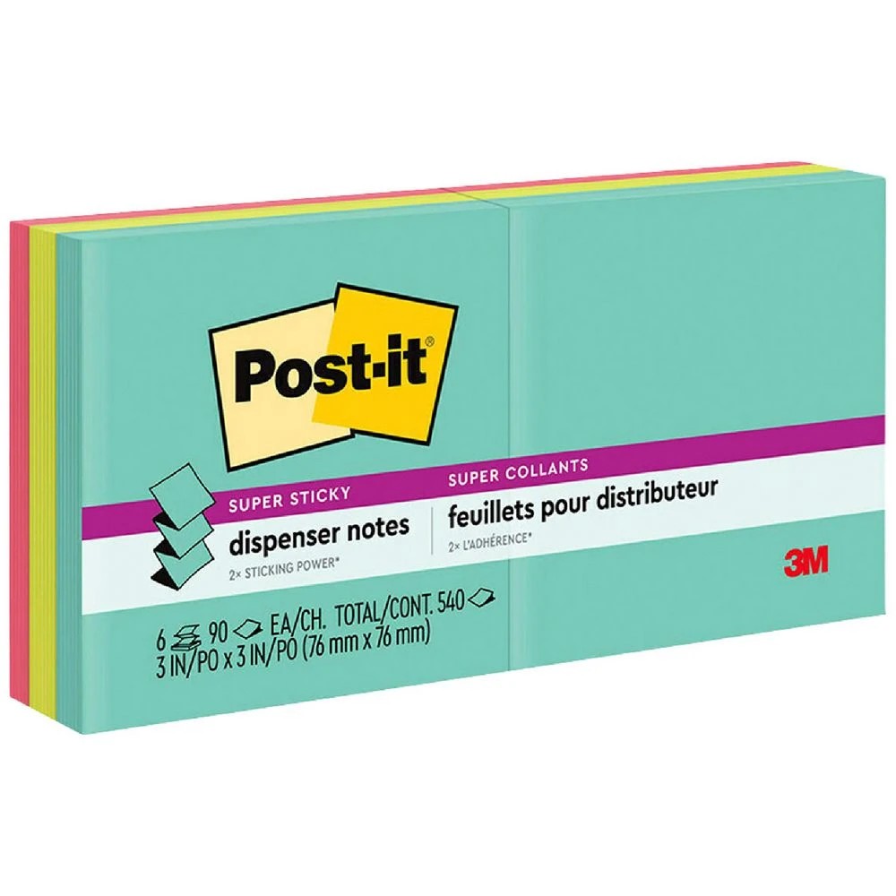 1 Post-it Super Sticky Disp Note 76x76mm Supernova Neons 6 Pack, 1 of 10