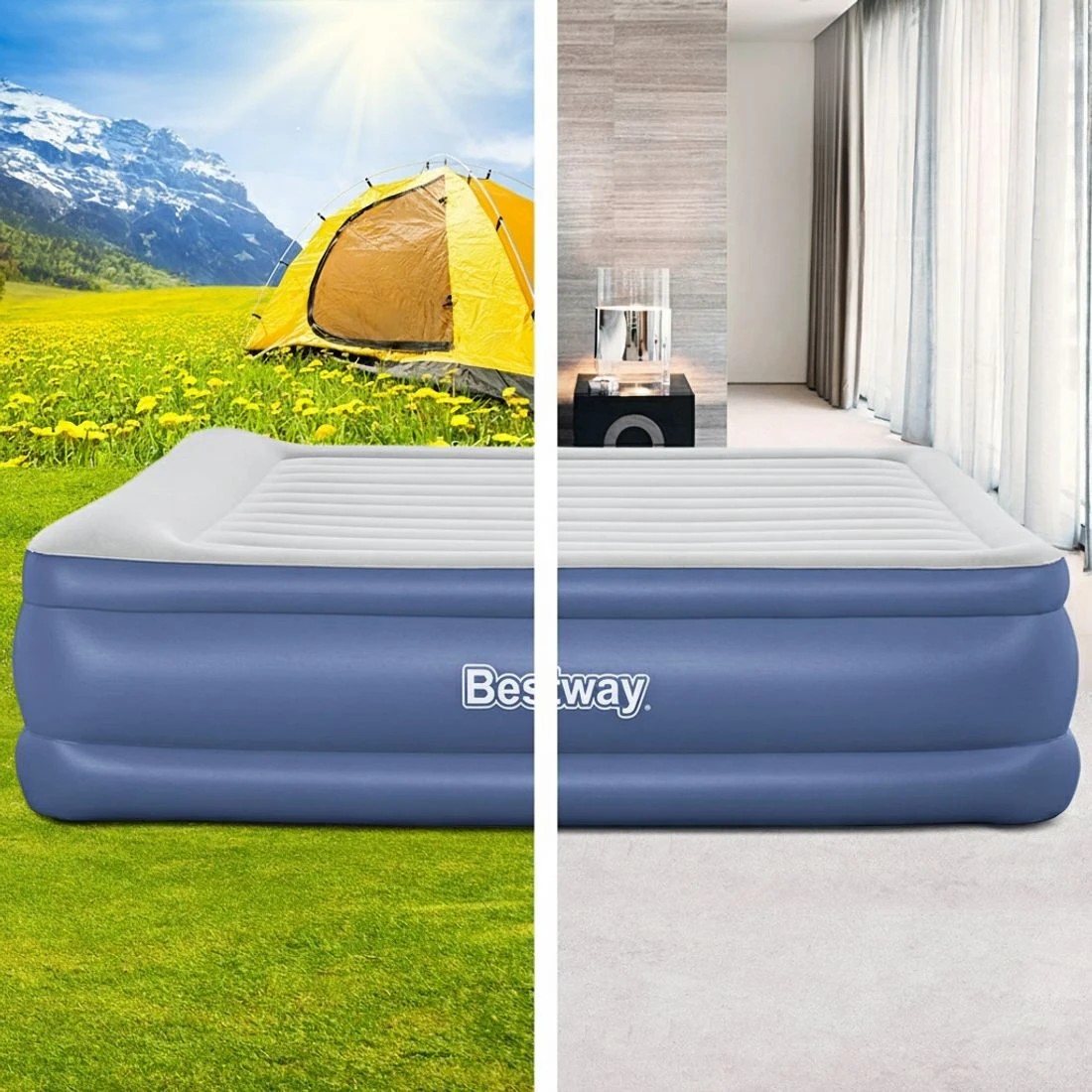 4 Bestway Air Mattress King Inflatable Bed 56cm Airbed - King Bed - Blue, 4 of 7