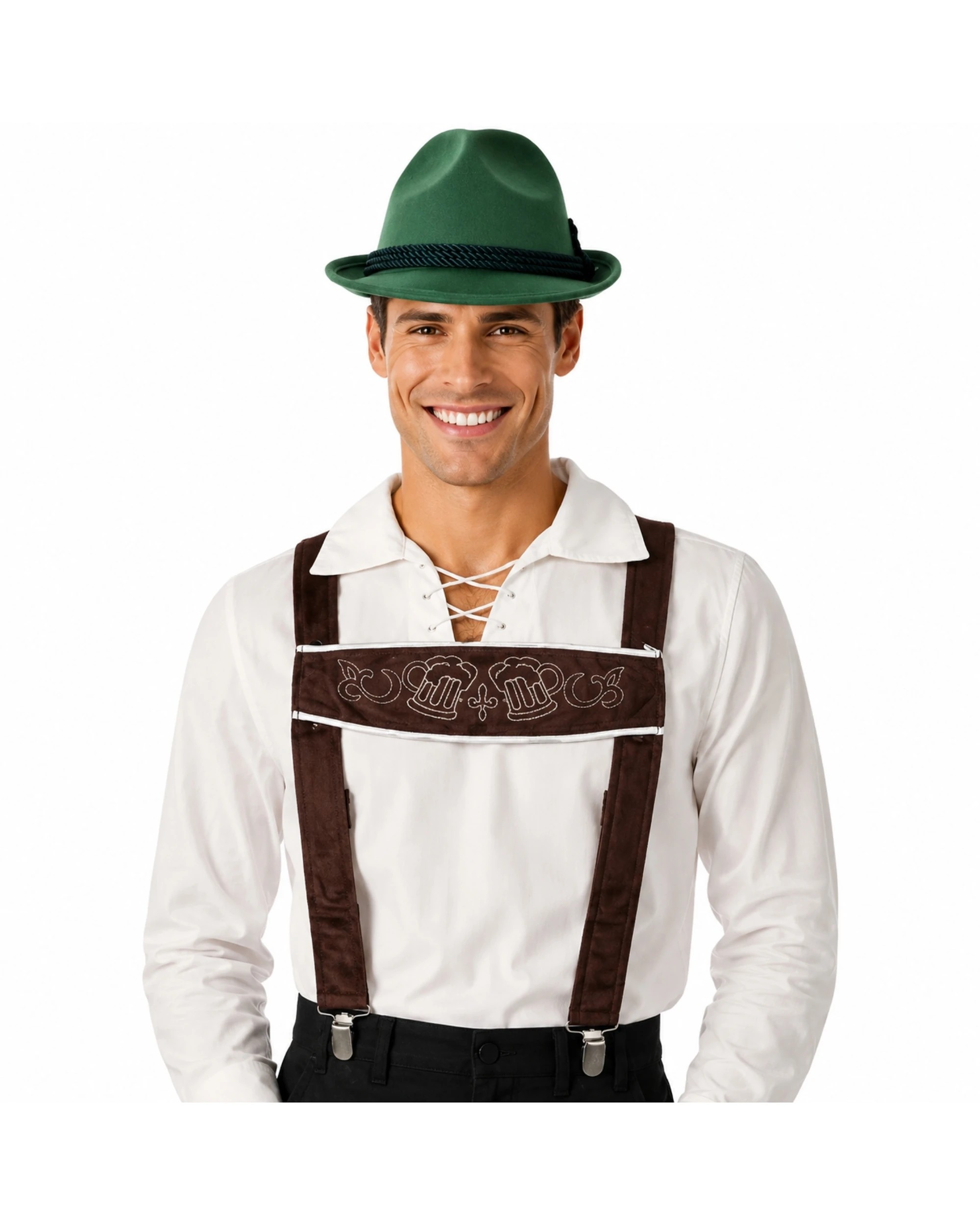 1 Tomfoolery Lederhosen Suspenders Dark - One Size - Brown, 1 of 3