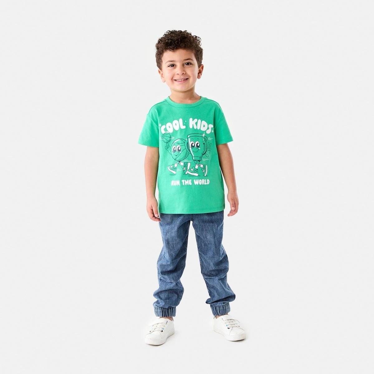 5 Chest Print T-shirt COOL KIDS SPORT APPLE GREEN, 5 of 6