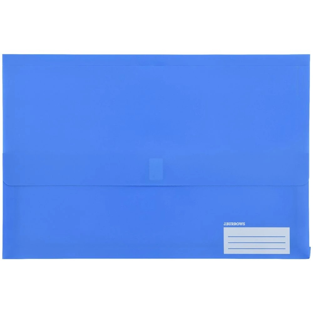 2 J.Burrows Foolscap Document Wallet Blue, 2 of 3