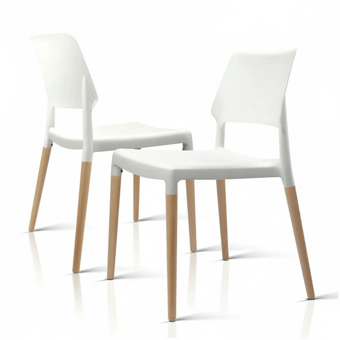 4 Artiss Dining Chairs Set of 4 Plastic en Stackable - White, 4 of 7