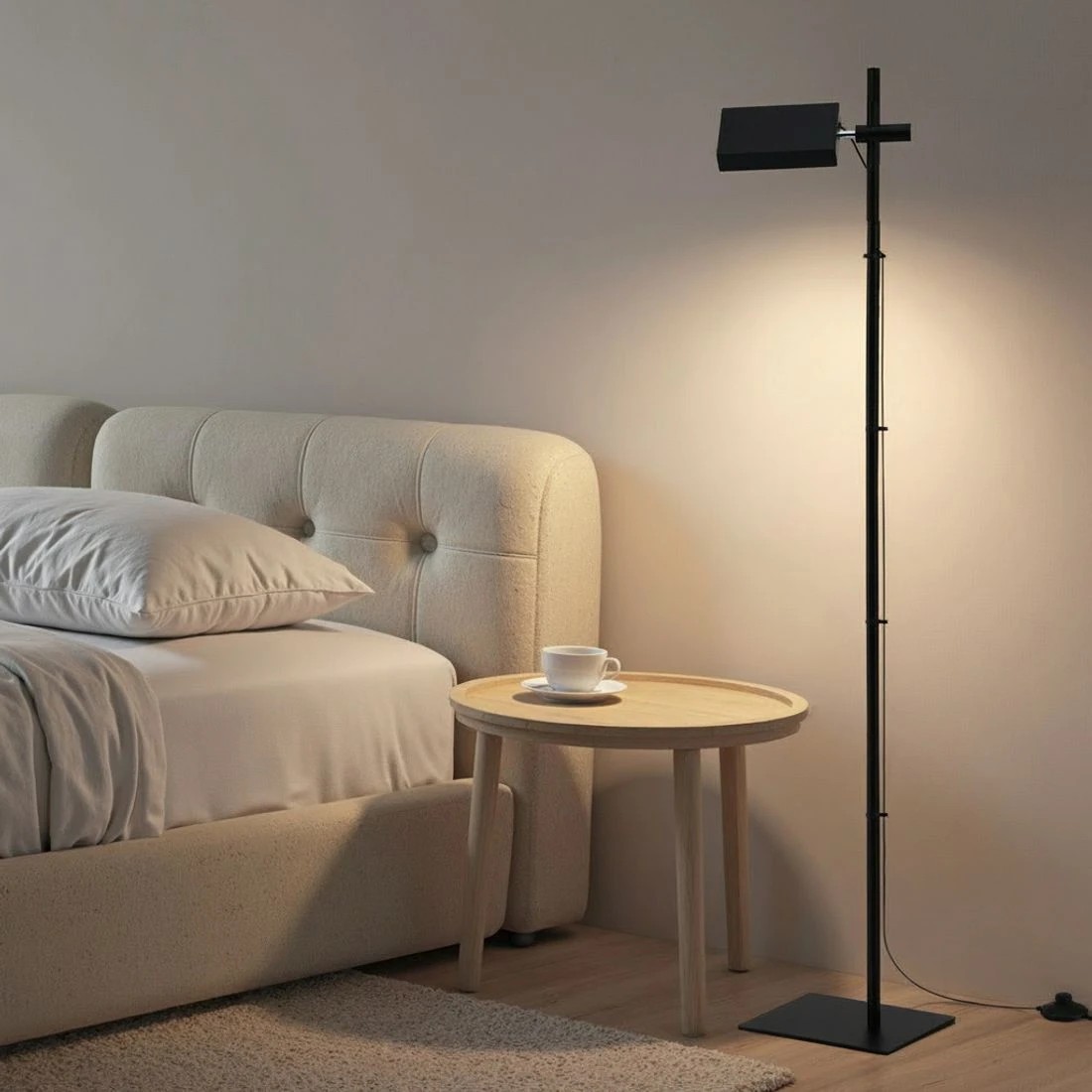 5 Artiss LED Floor Lamp, Modern Reading Lamp 360° Rotating Adjustable Light Head,12W Standing Lamp for Living Room - Black, 5 of 6