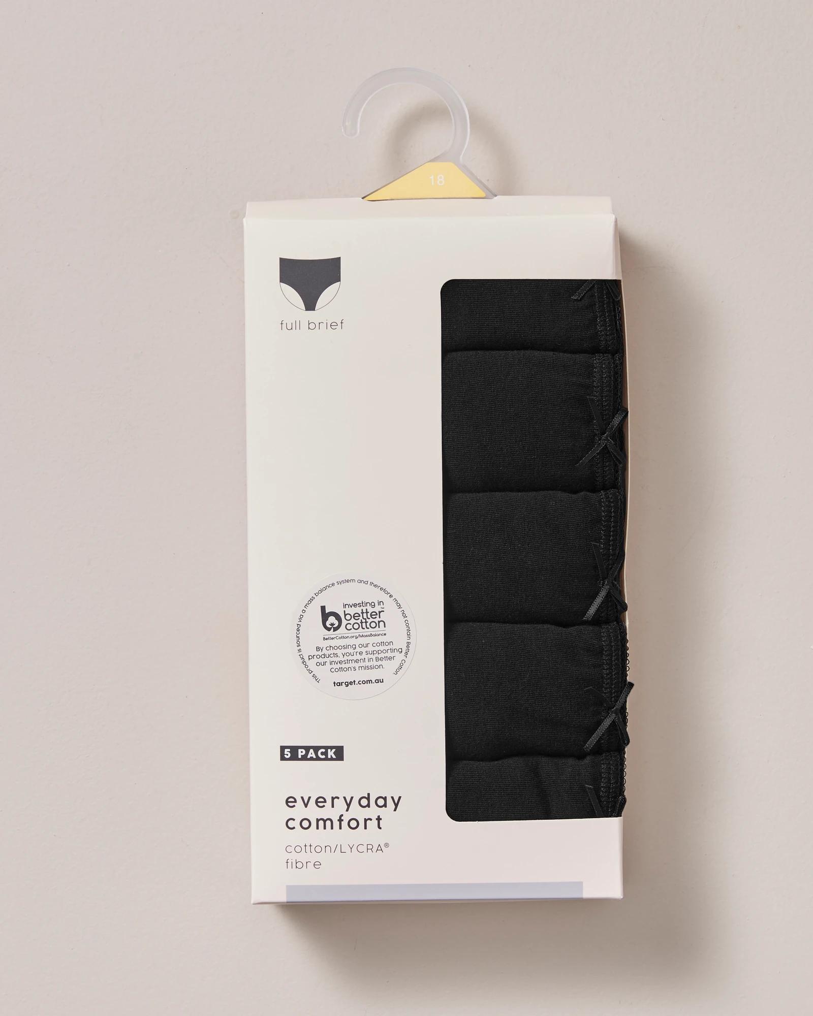 4 Target 5 Pack Cotton/elastane Full Briefs FF BLACK, 4 of 5