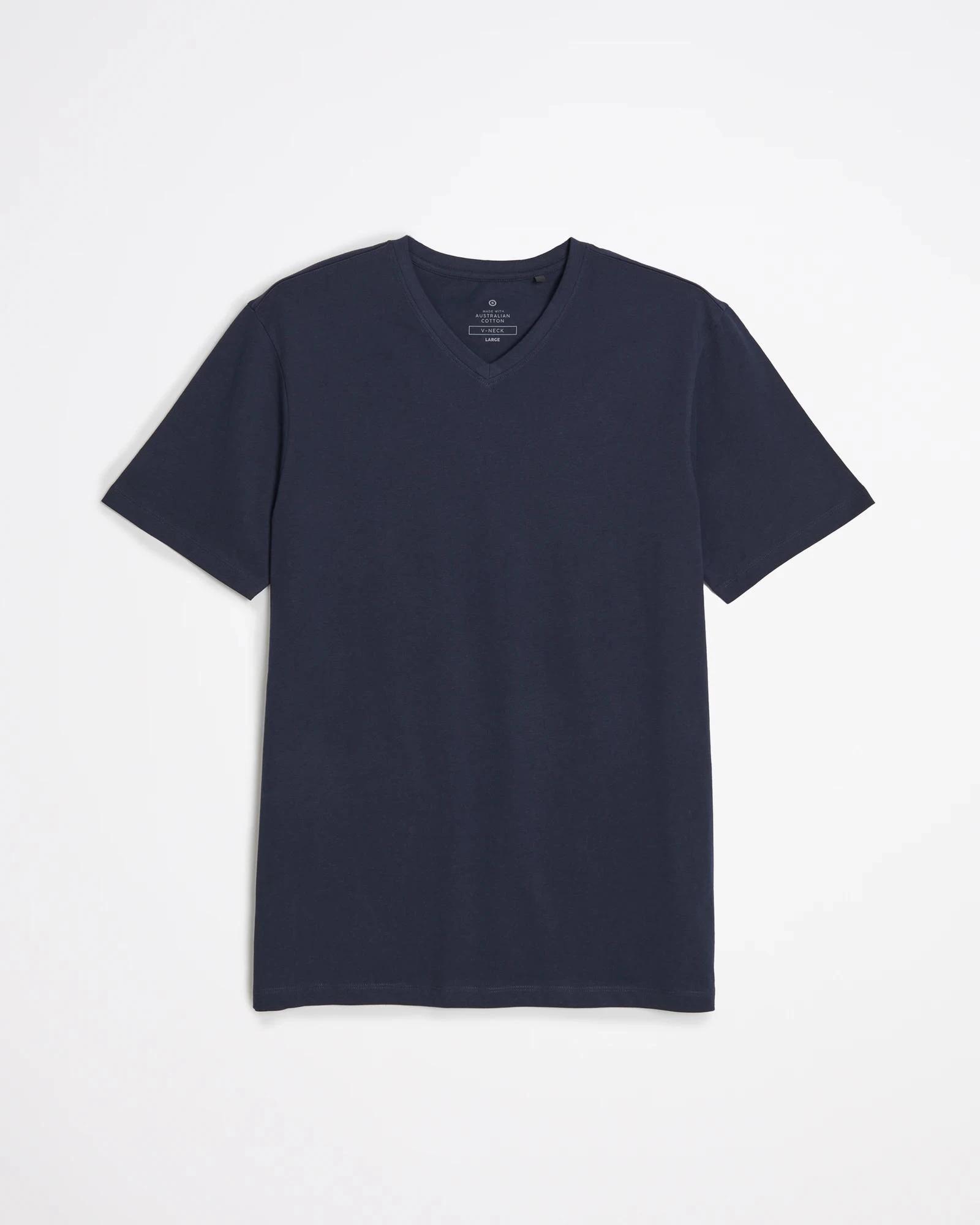 5 Target Australian Cotton V-Neck T-Shirt NAVY BLUE, 5 of 6