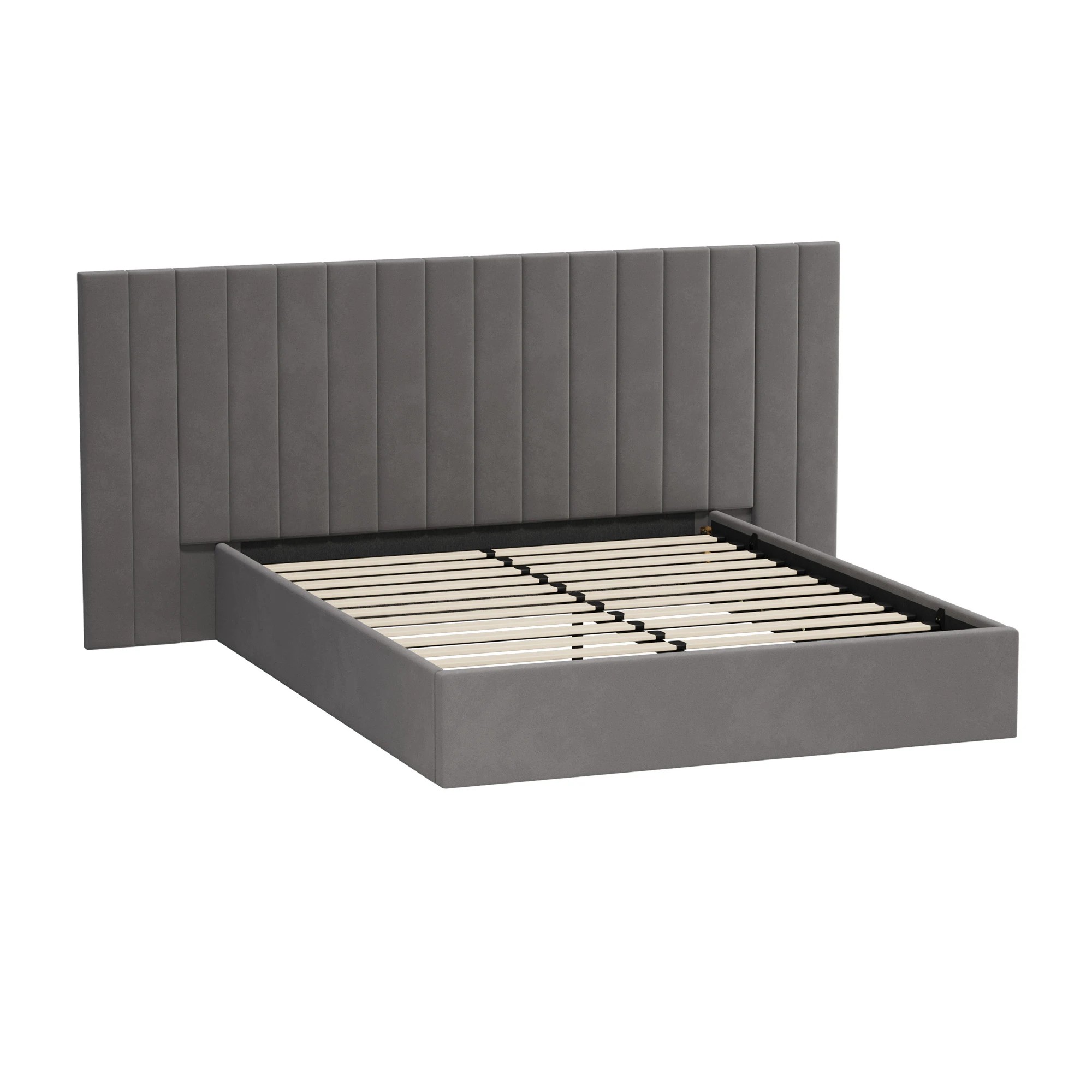 7 Oikiture Queen Bed Frame Gas Lift Base With Storage Oversized Headboard - Grey, 7 of 7