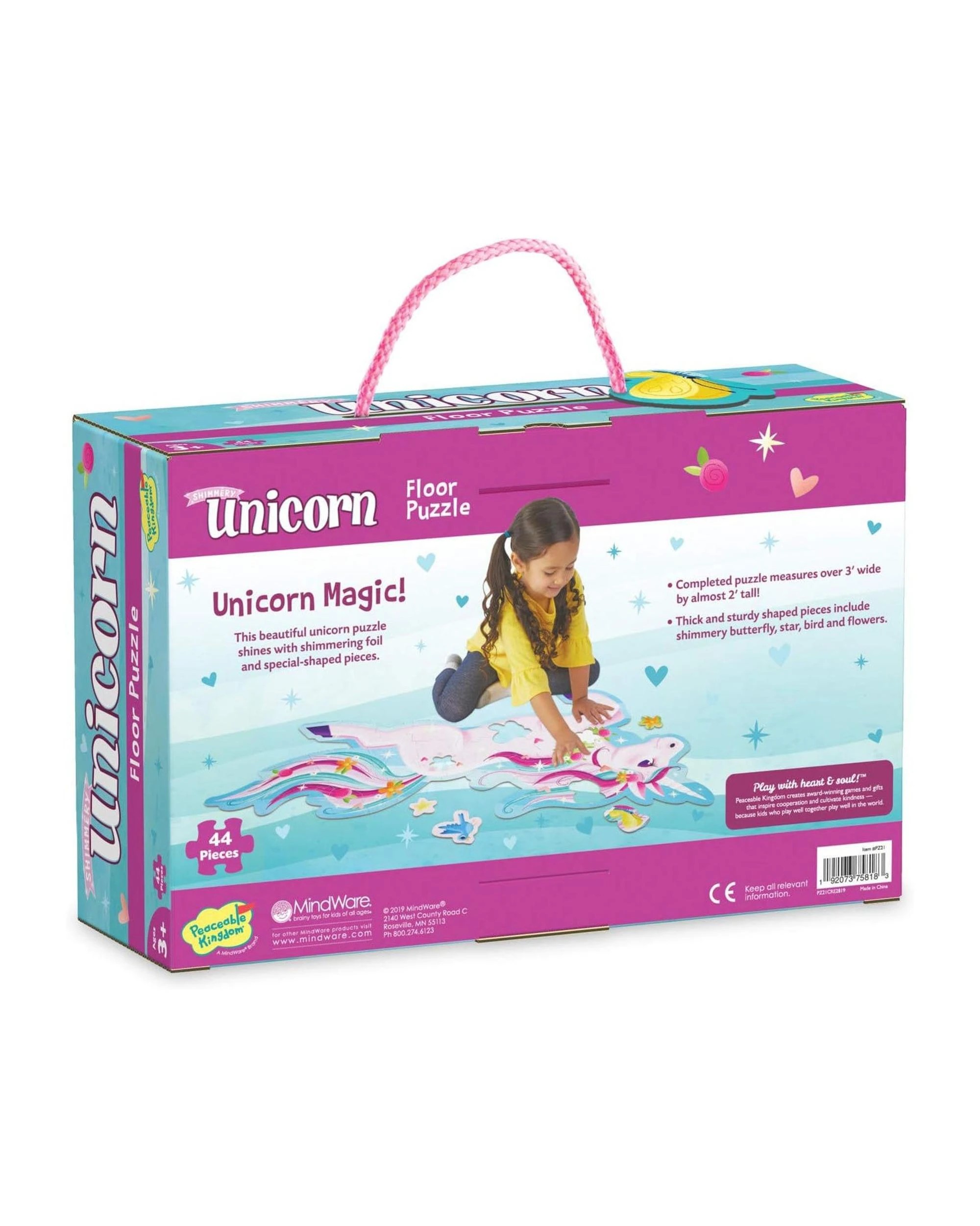 3 Peaceable Kingdom Shimmery Unicorn 44 Piece Floor Jigsaw Puzzle, 3 of 3