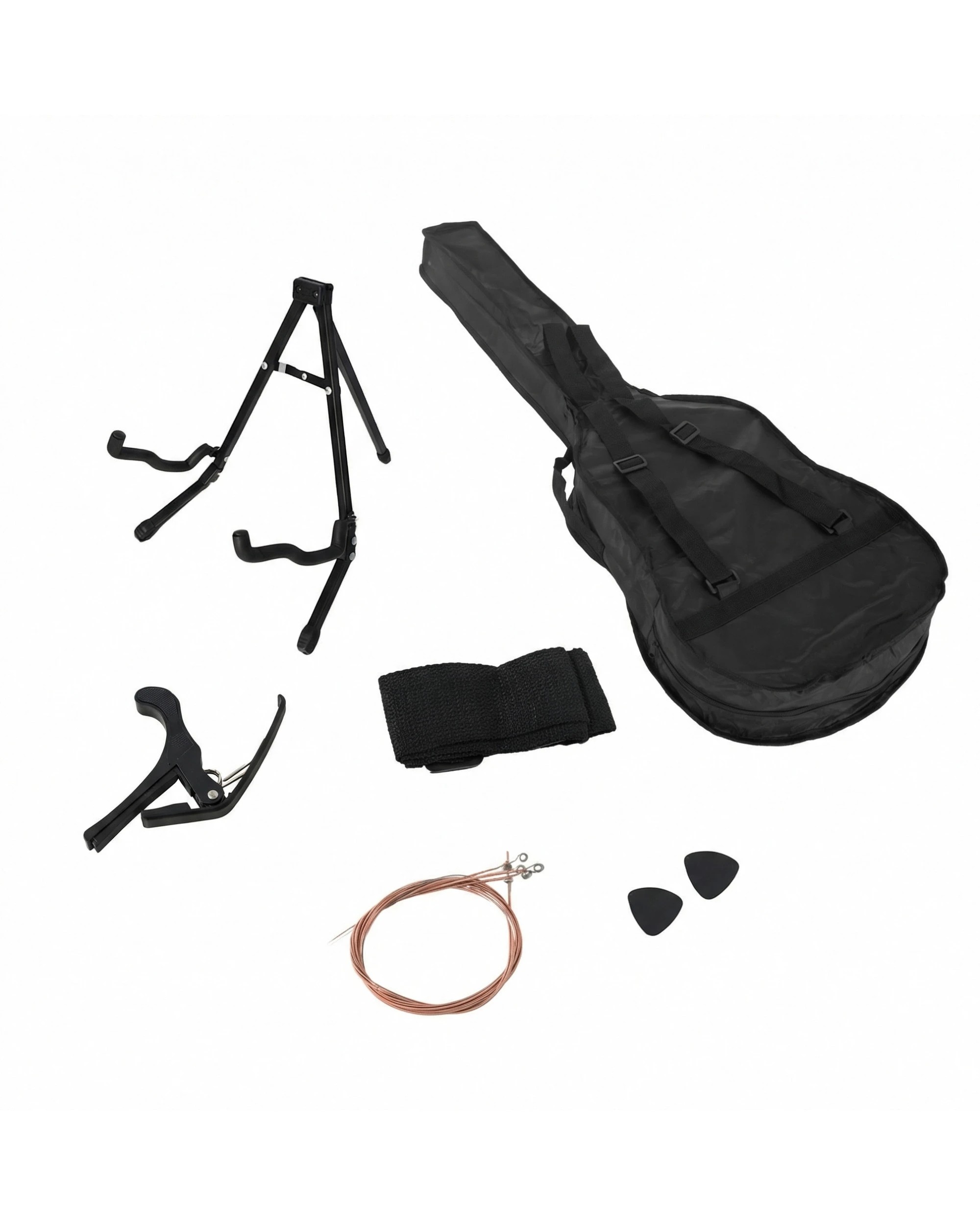 6 Karrera 38in Pro Cutaway Acoustic Guitar with Carry Bag - Black, 6 of 10