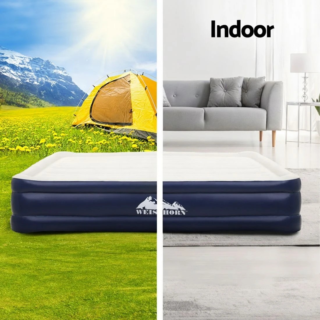 4 Weisshorn Air Mattress Double Inflatable Bed 46cm Air bed - Double Bed - Multi, 4 of 6