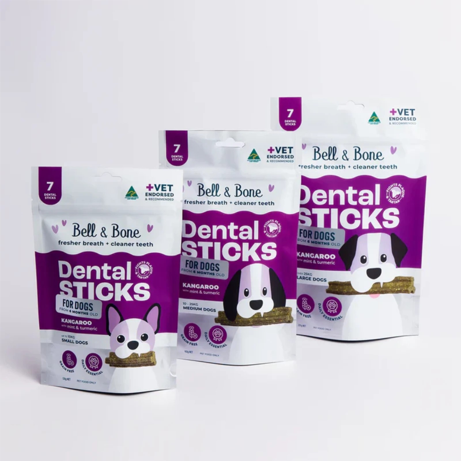 2 Bell And Bone Dental Sticks - Kangaroo And Turmeric Flavour For Dogs - Medium, 2 of 2