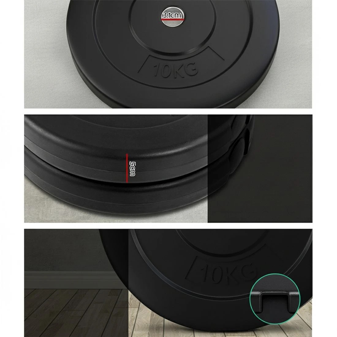 6 Everfit 58kg Barbell Set Weight Plates Bar Lifting Bench 168cm - Multi, 6 of 6