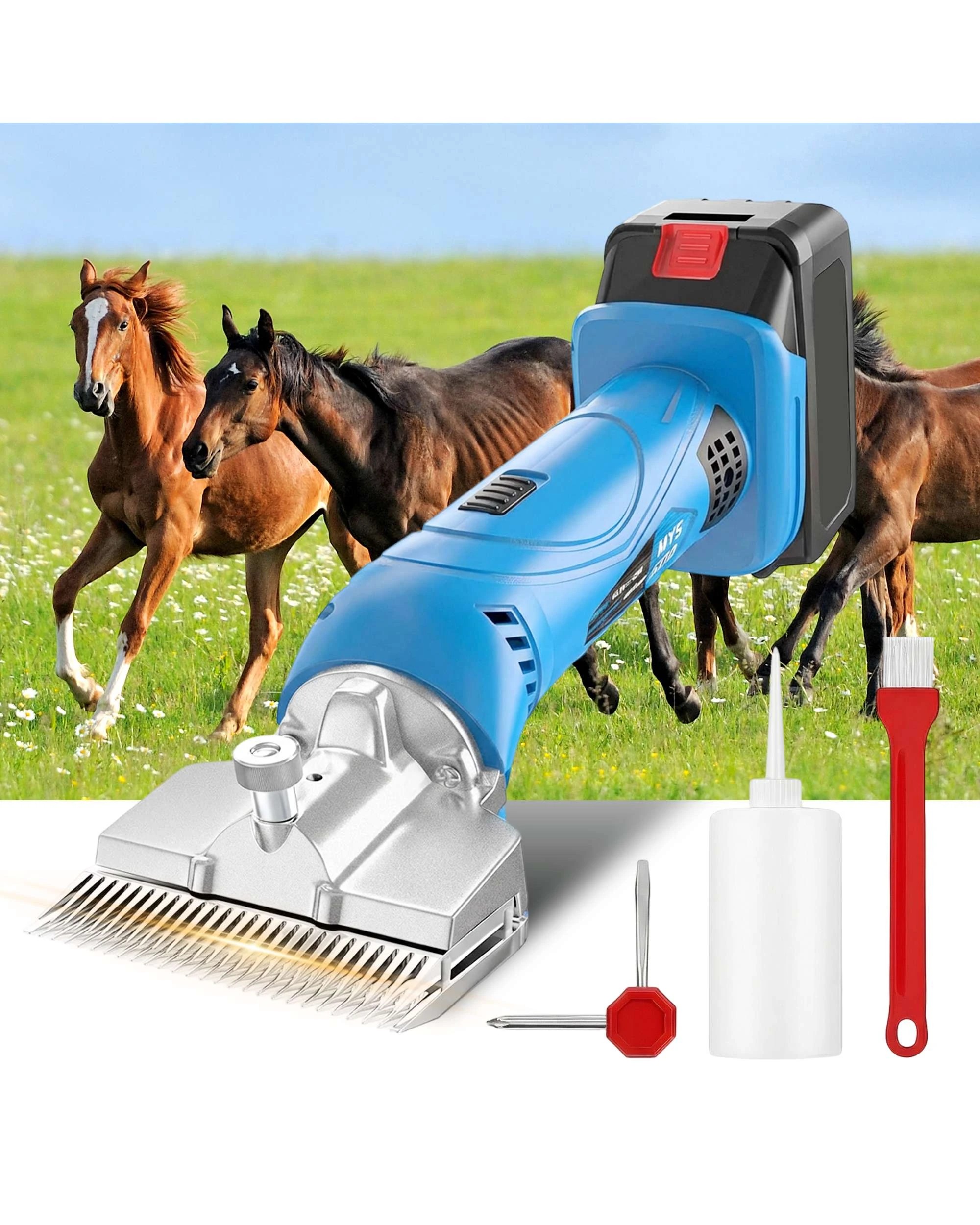 2 Advwin Cordless Horse Clippers 6 Speeds Sheep Horse Shears, 2 of 8