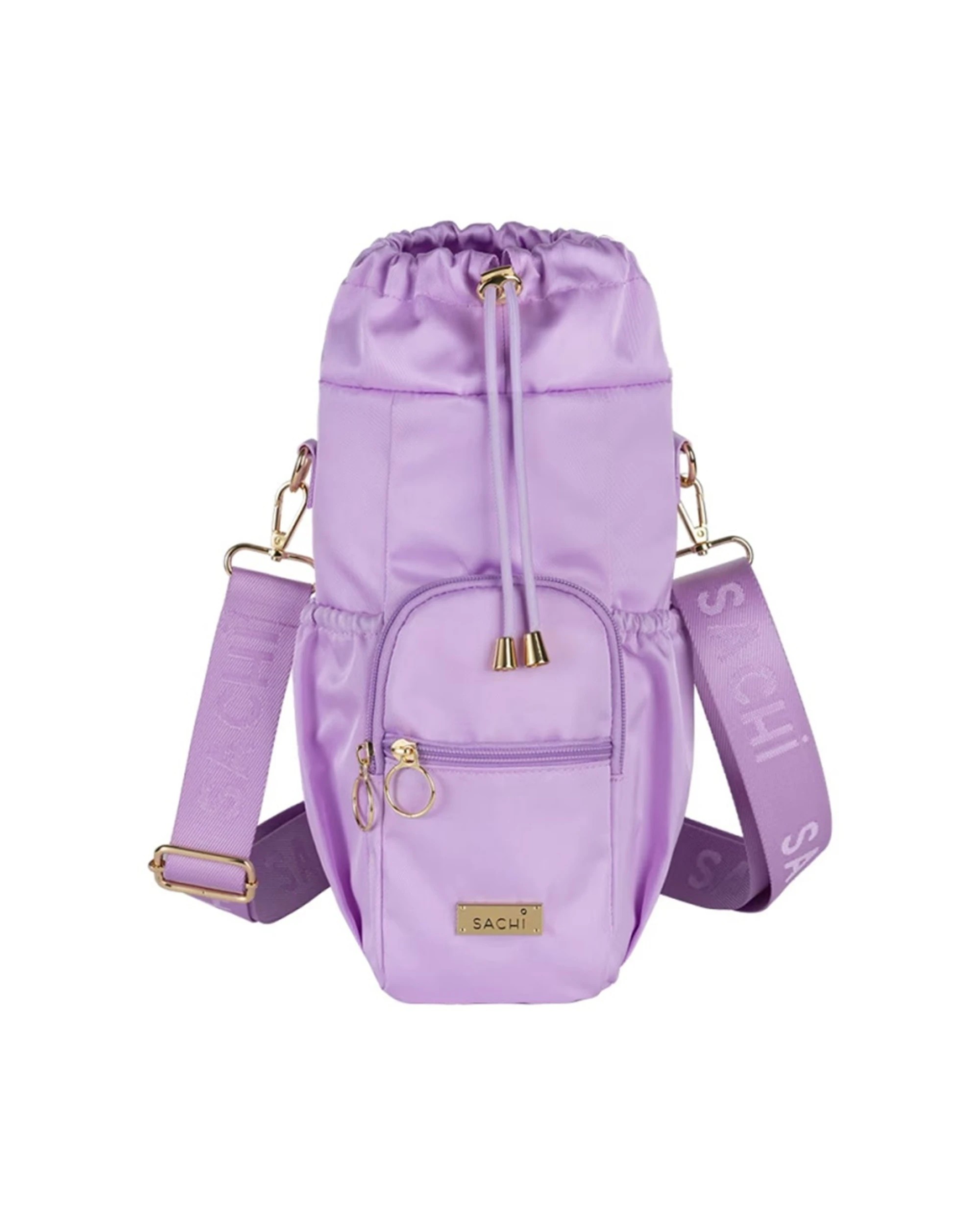 1 Sachi Crossbody Insulated Bottle Bag Adjustable Strap Drawstring Orchid - Purple, 1 of 7